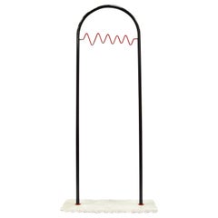 1980s Postmodernist Metal Memphis Style Coat Stand with Marble Base