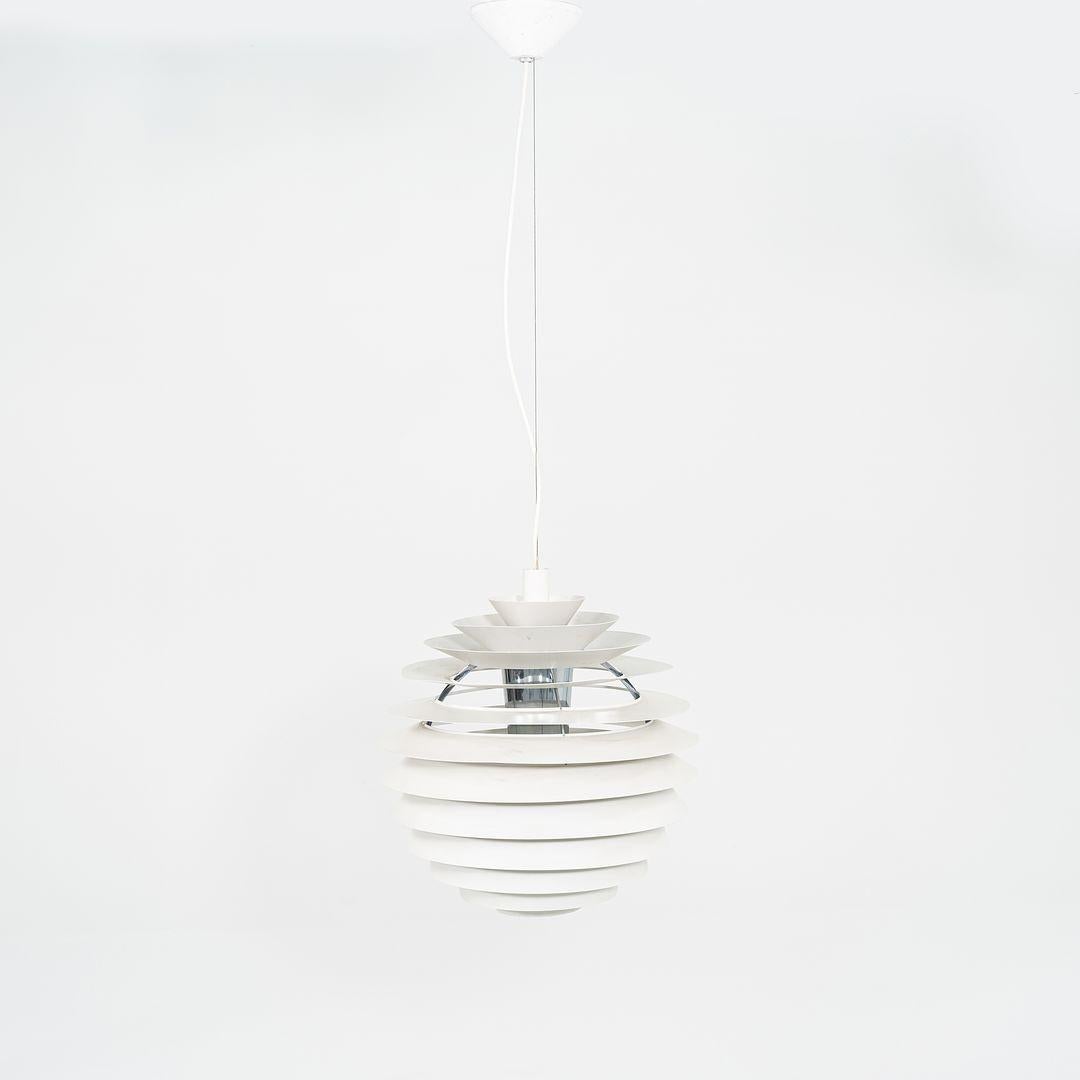 Aluminum 1980s Poul Henningsen for Louis Poulsen PH Louvre / Kugle Pendant Lamp in White For Sale