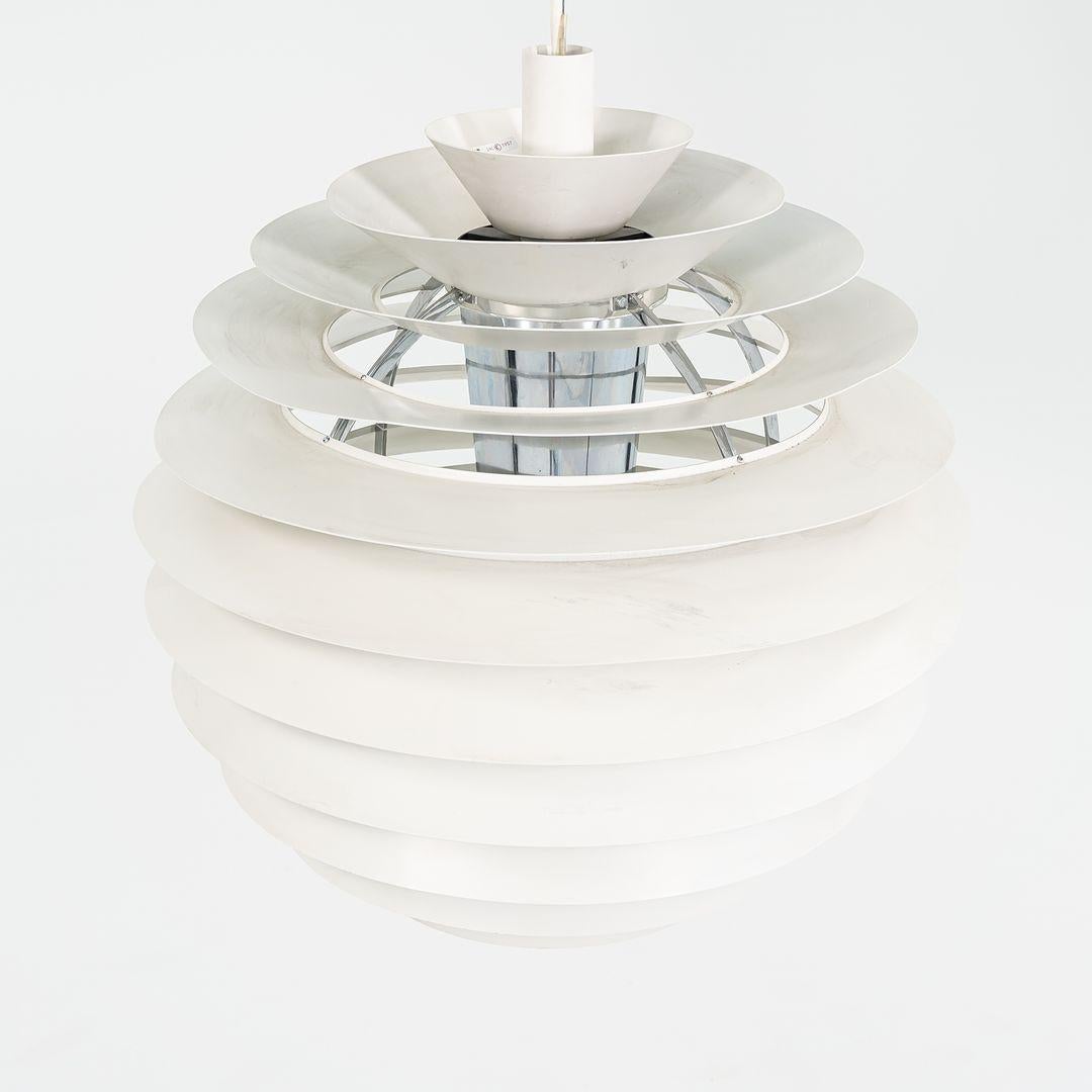 1980s Poul Henningsen for Louis Poulsen PH Louvre / Kugle Pendant Lamp in White For Sale 1