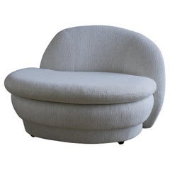 1980s Preview Designer Lounge Chair With New Chenille Fabric