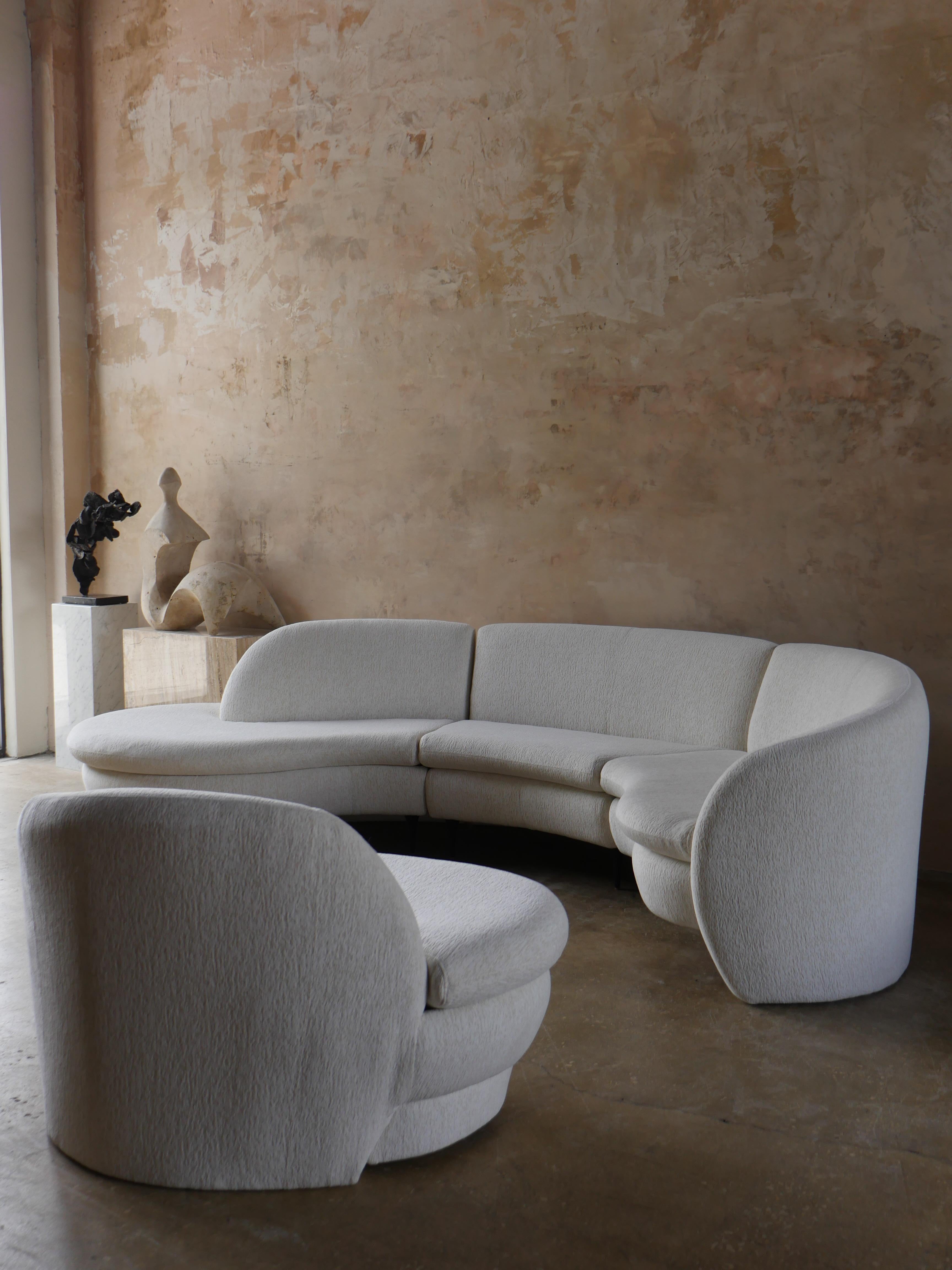 1980s Vladimir Kagan Preview Furniture Chenille Sectional Sofa 6