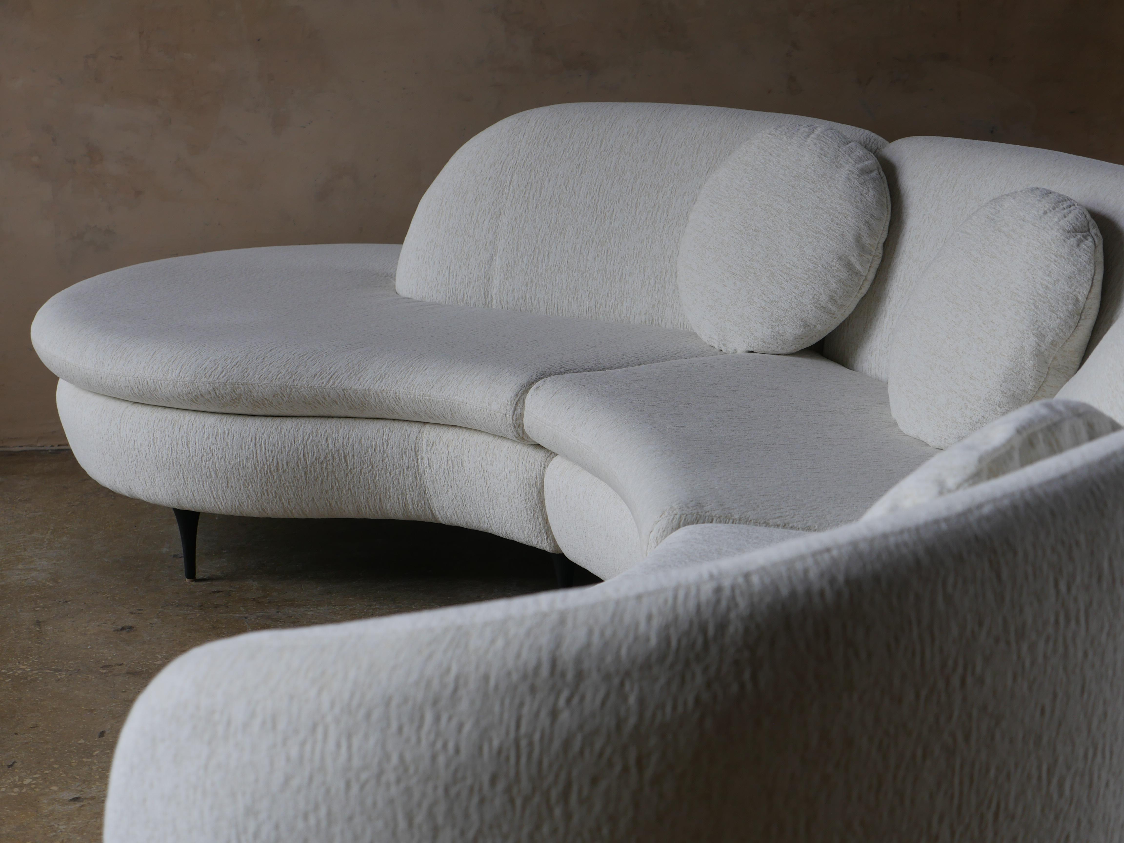 Late 20th Century 1980s Vladimir Kagan Preview Furniture Chenille Sectional Sofa