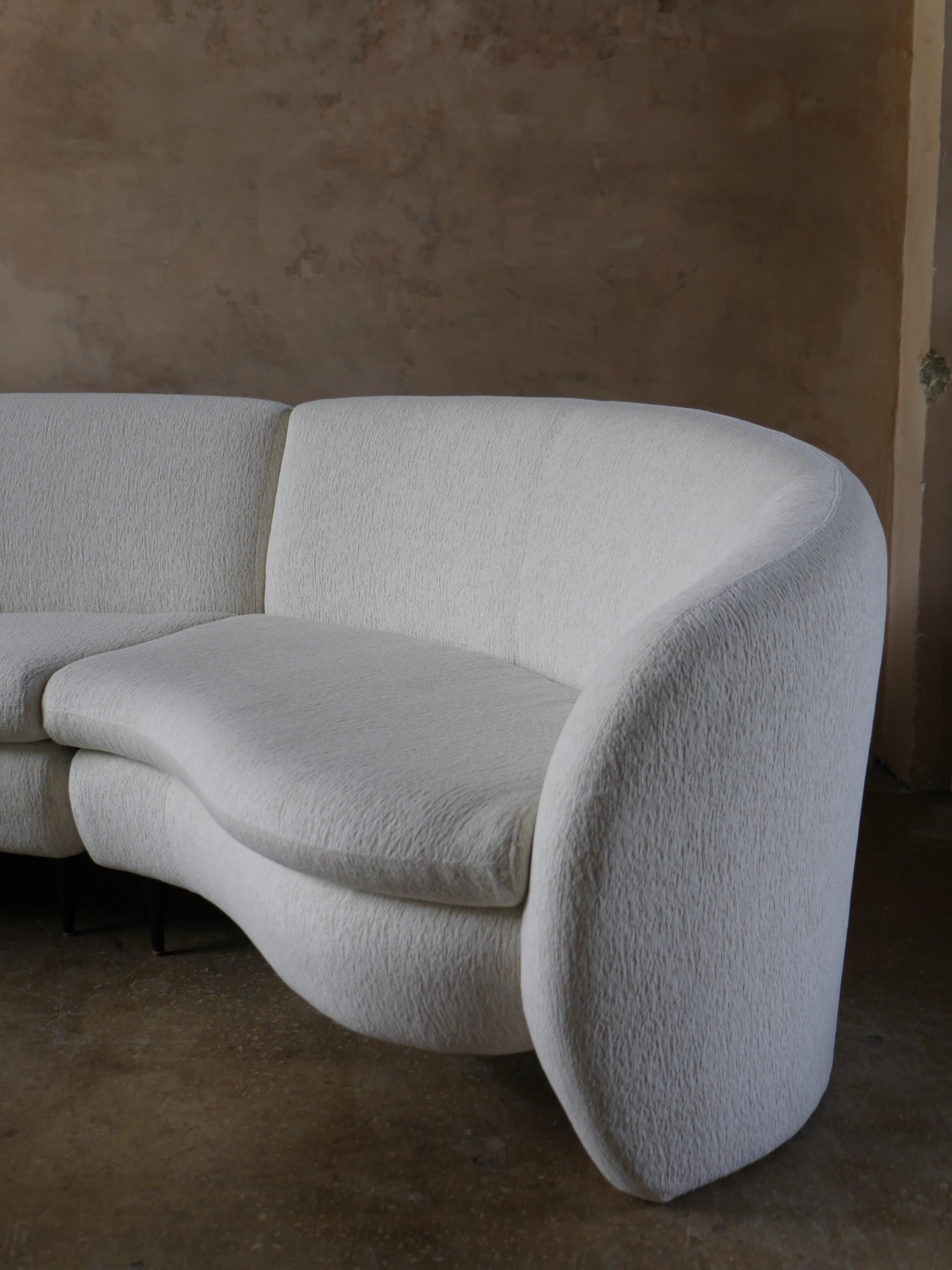 1980s Vladimir Kagan Preview Furniture Chenille Sectional Sofa 2