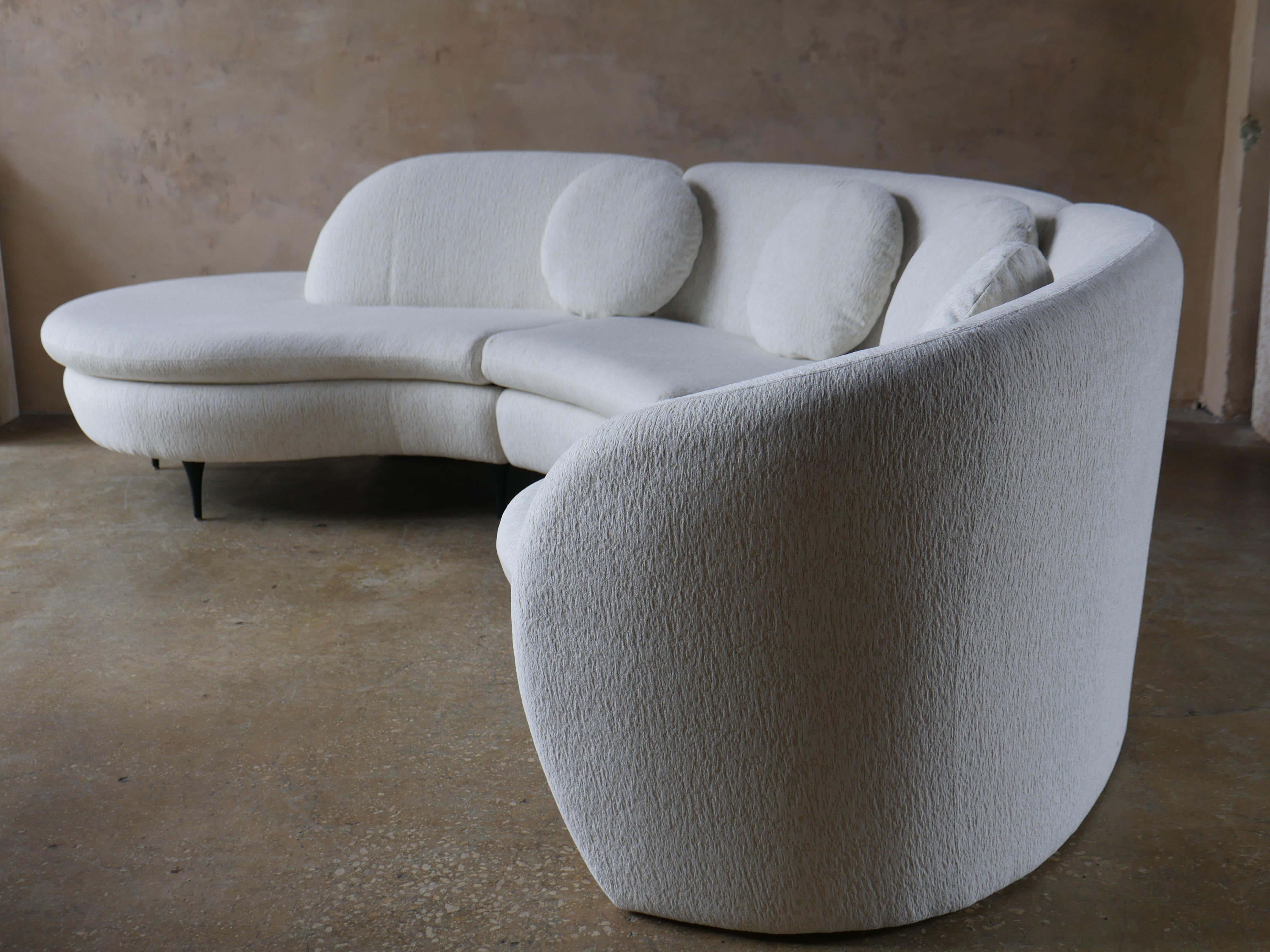 1980s Vladimir Kagan Preview Furniture Chenille Sectional Sofa 4