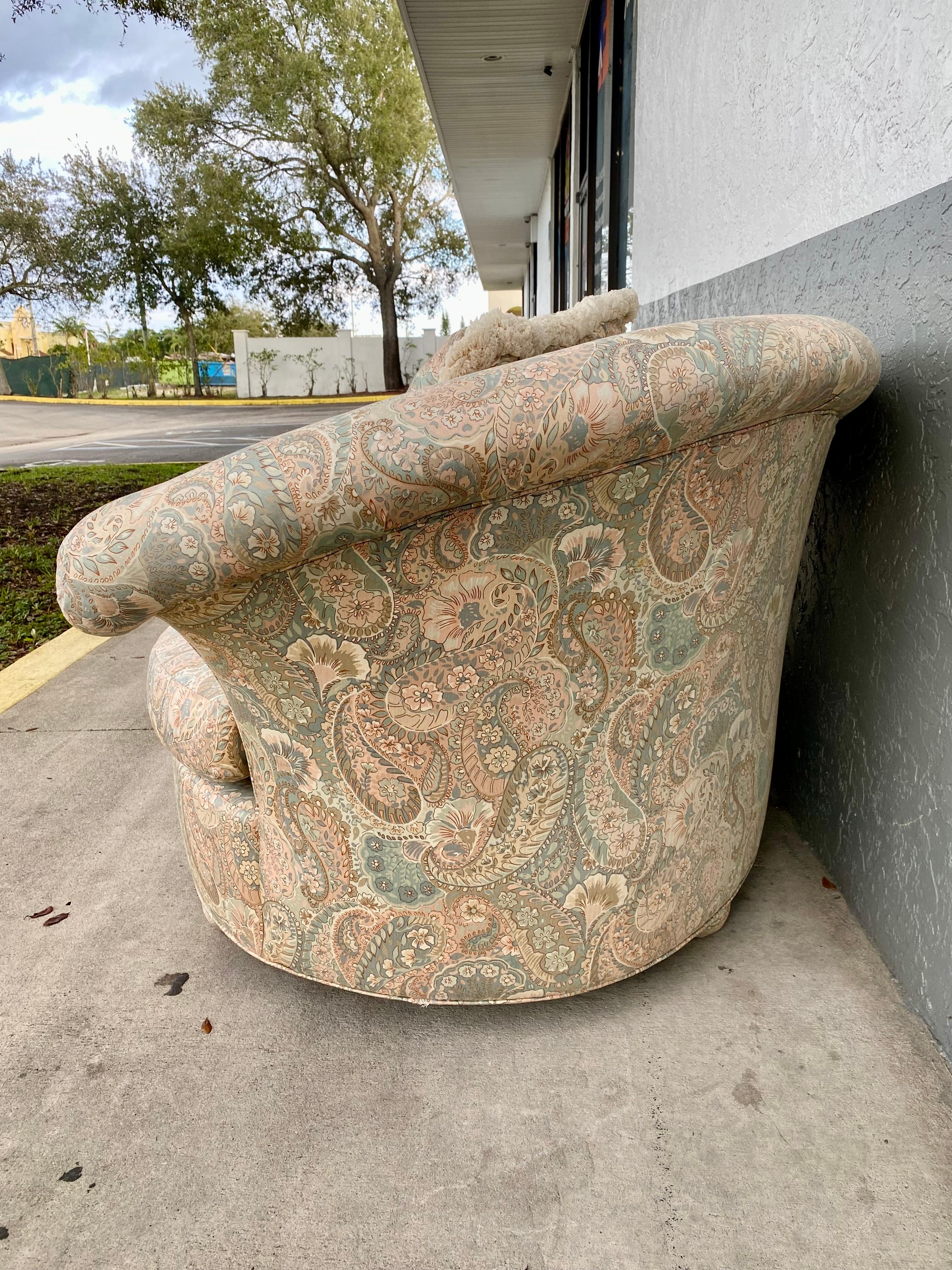 1980s Preview Paisley Kidney Sculptural Chaise For Sale 2