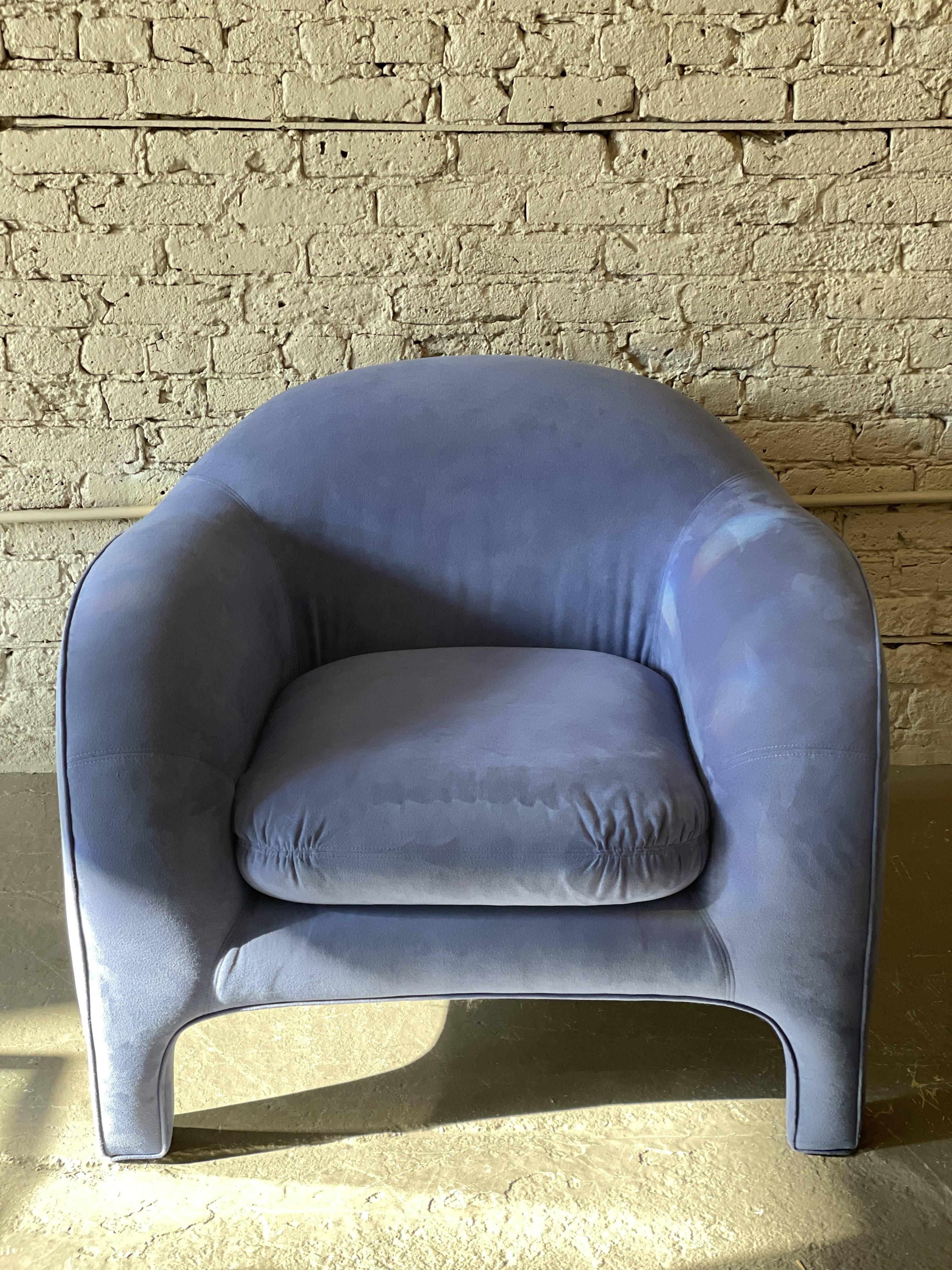 American 1980s Preview Postmodern Oversized Lounge Side Chair For Sale