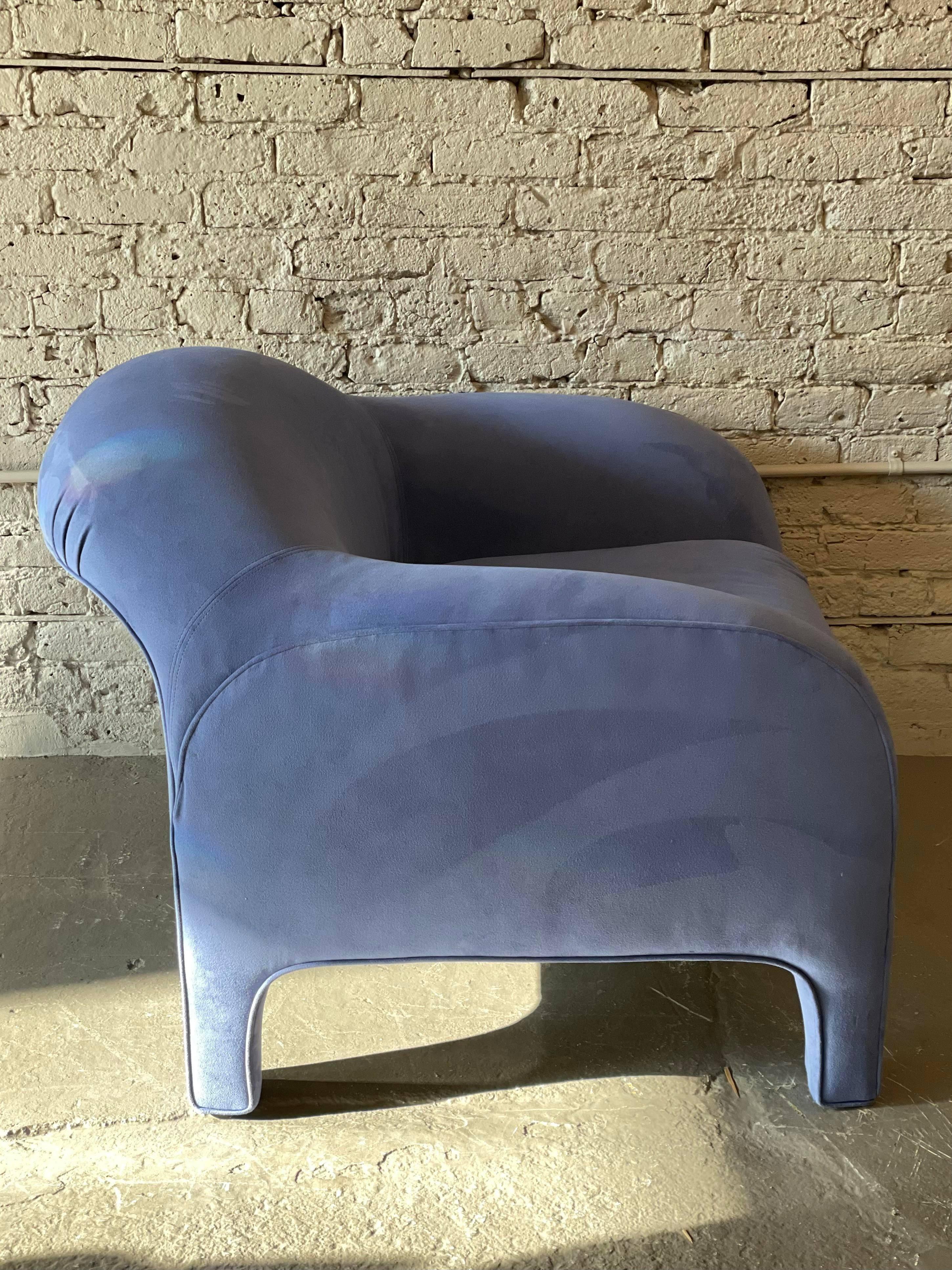 1980s Preview Postmodern Oversized Lounge Side Chair In Good Condition For Sale In Chicago, IL
