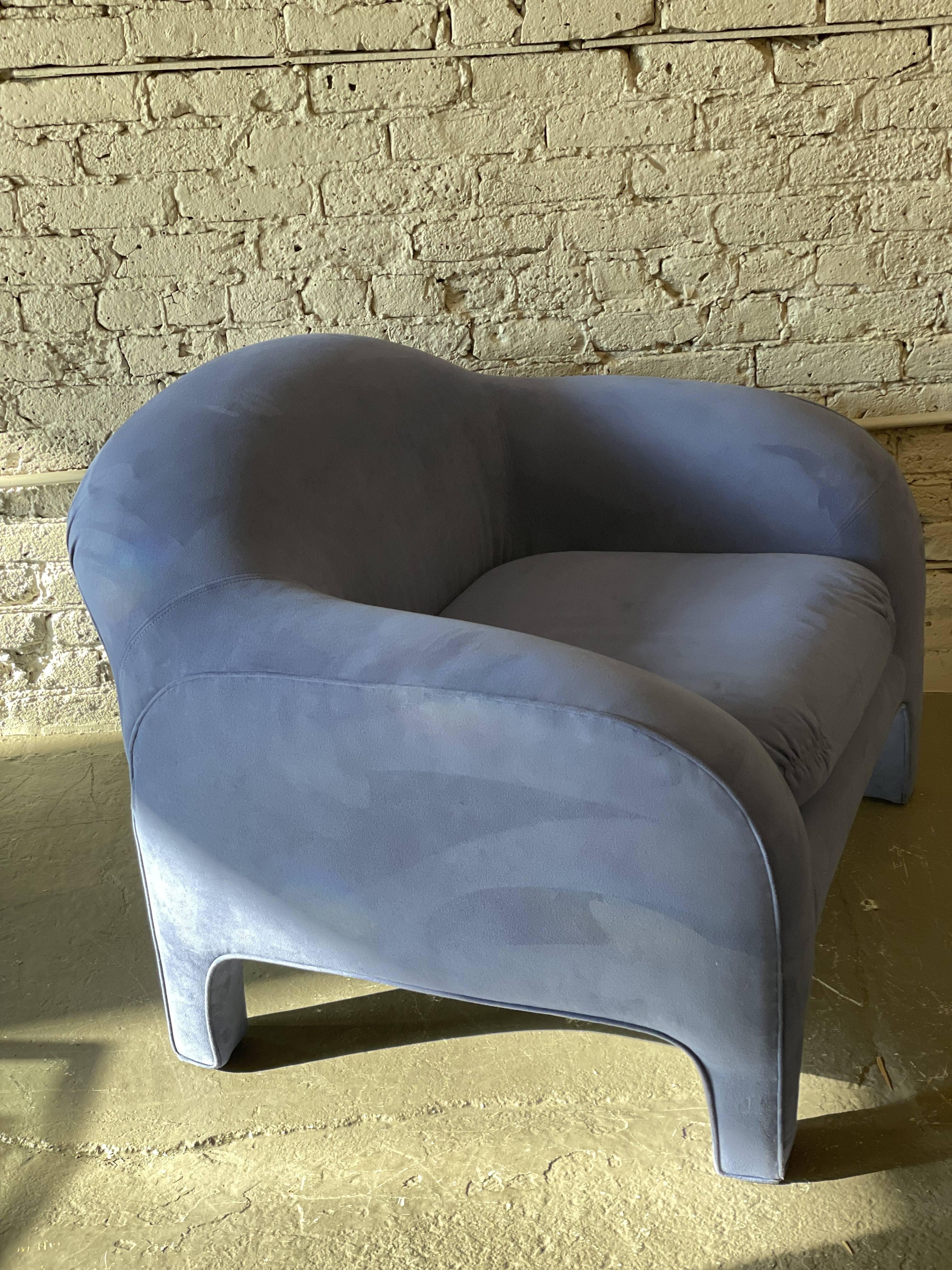 Textile 1980s Preview Postmodern Oversized Lounge Side Chair For Sale
