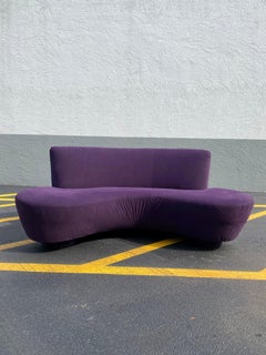 1980s Preview Purple Sculptural Biomorphic Cloud Sofa