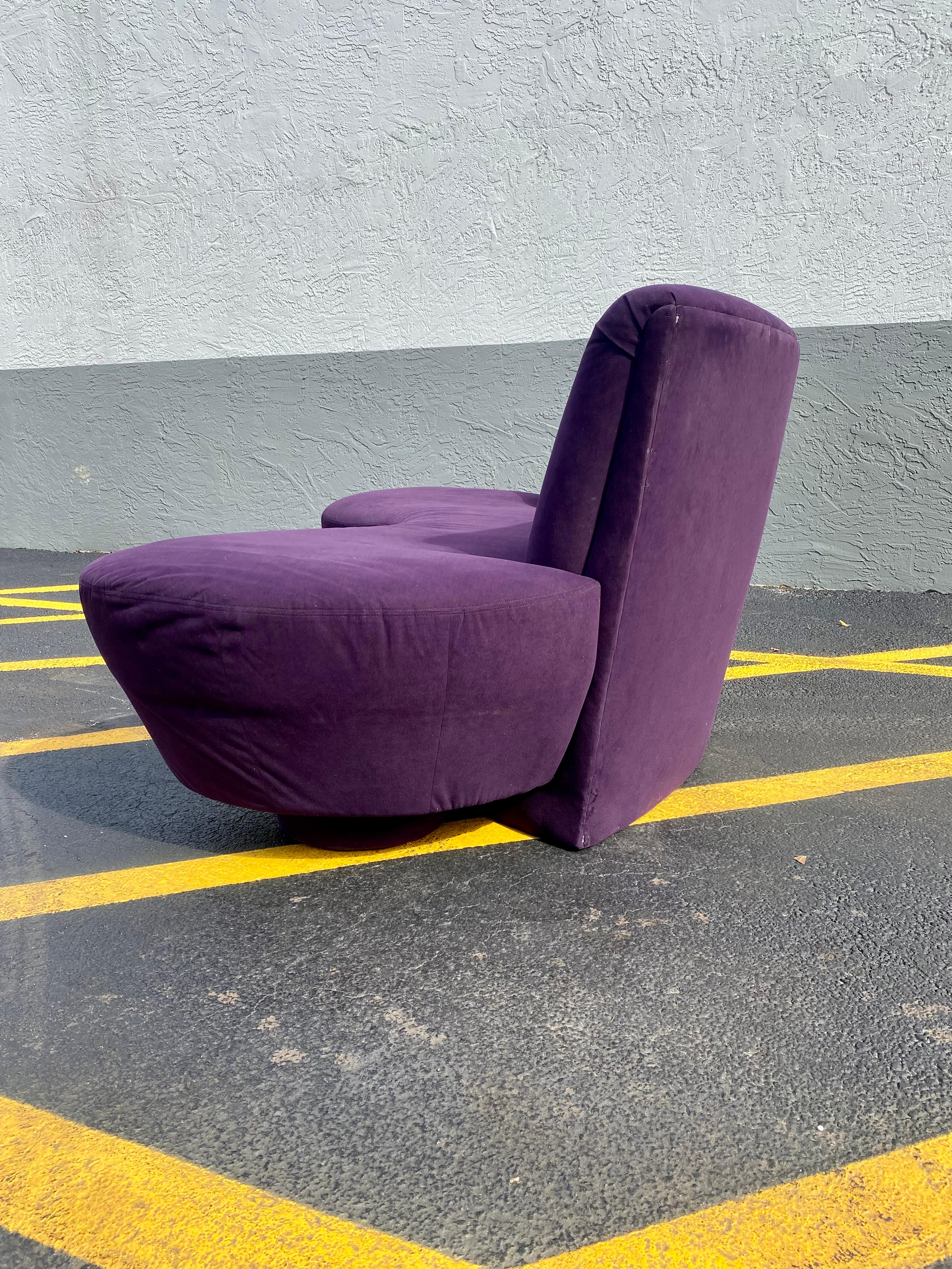 Upholstery 1980s Preview Purple Sculptural Biomorphic Cloud Sofa For Sale