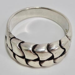 1980s Pure Silver Mens Ring