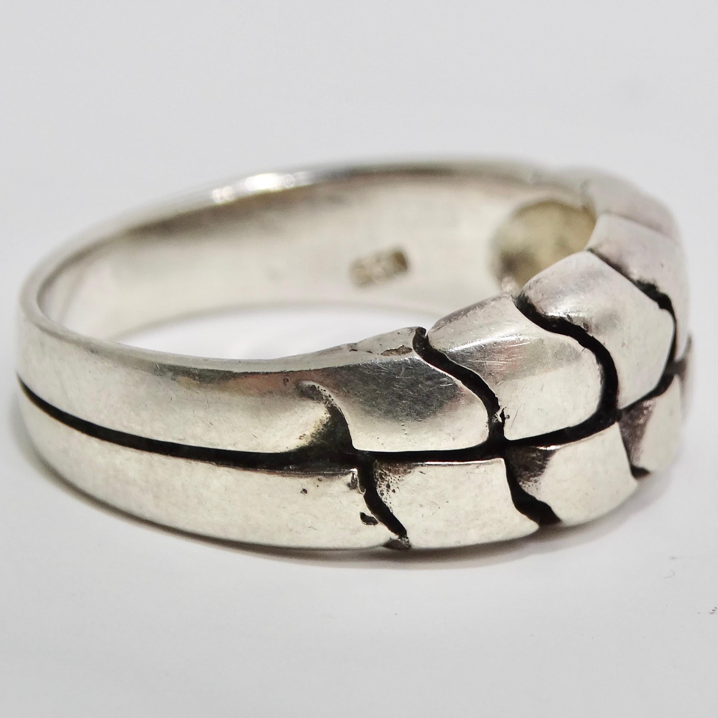 Women's or Men's 1980s Pure Silver Mens Ring For Sale