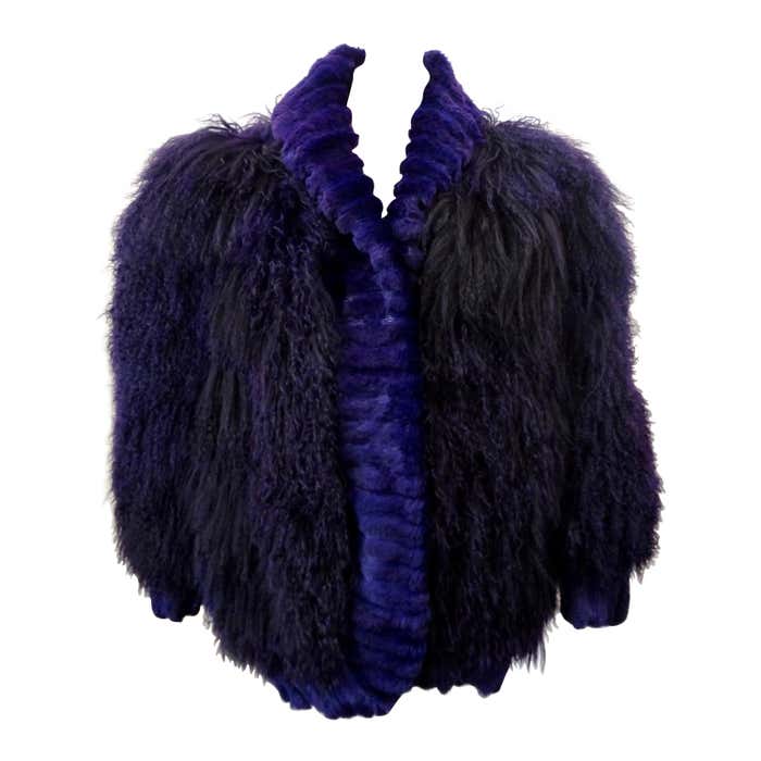 Purple Mongolian Lamb 1980s Oversized Fur Jacket For Sale at 1stDibs ...