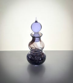 Frasco de perfume de cristal neodimio morado de los años 80, de Caithness Scotland