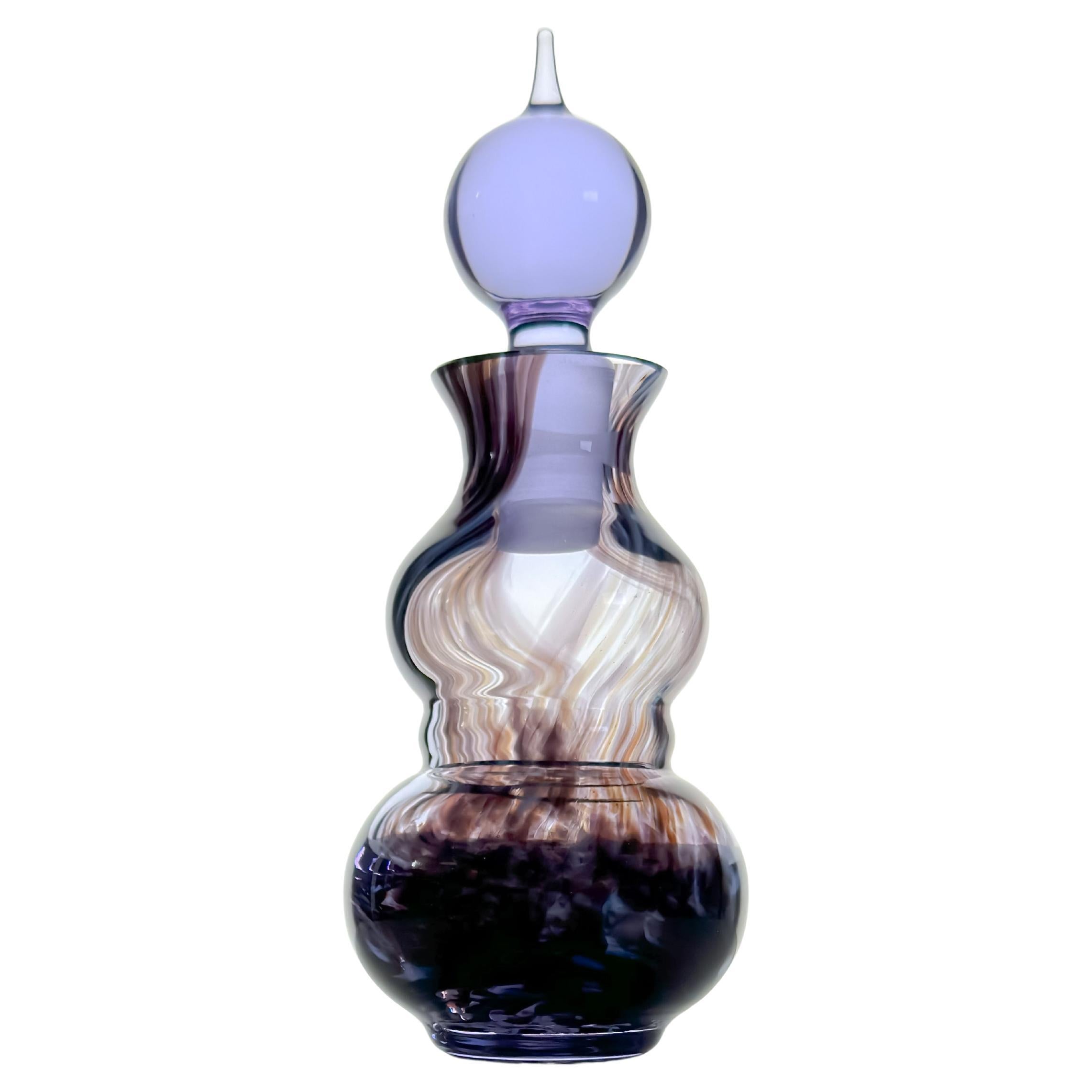 1980s Purple Neodymium Glass Perfume Bottle by Caithness, Scotland