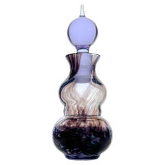 Frasco de perfume de cristal neodimio morado de los años 80, de Caithness Scotland