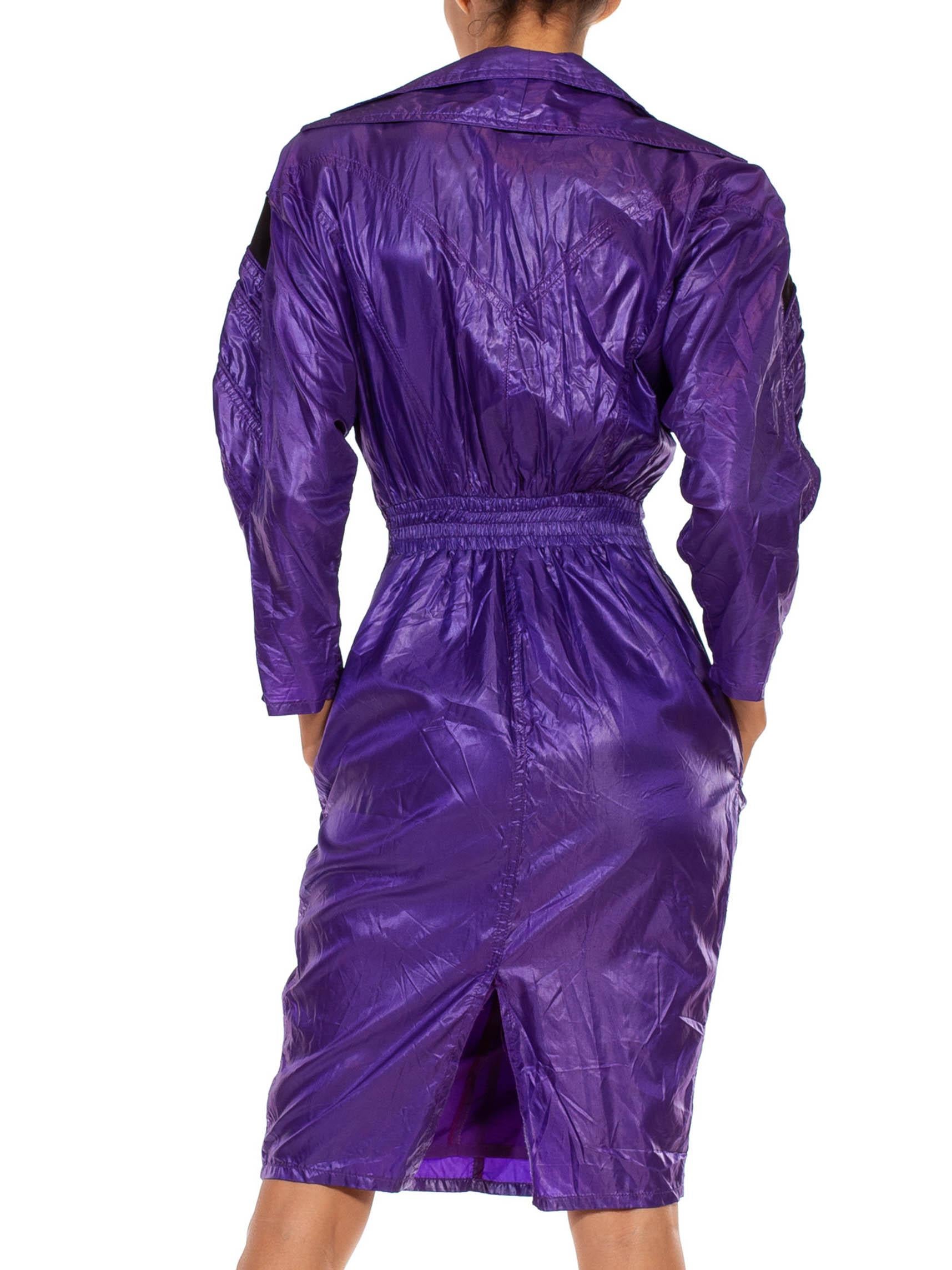 1980S Purple Nylon Parachute Dress 4
