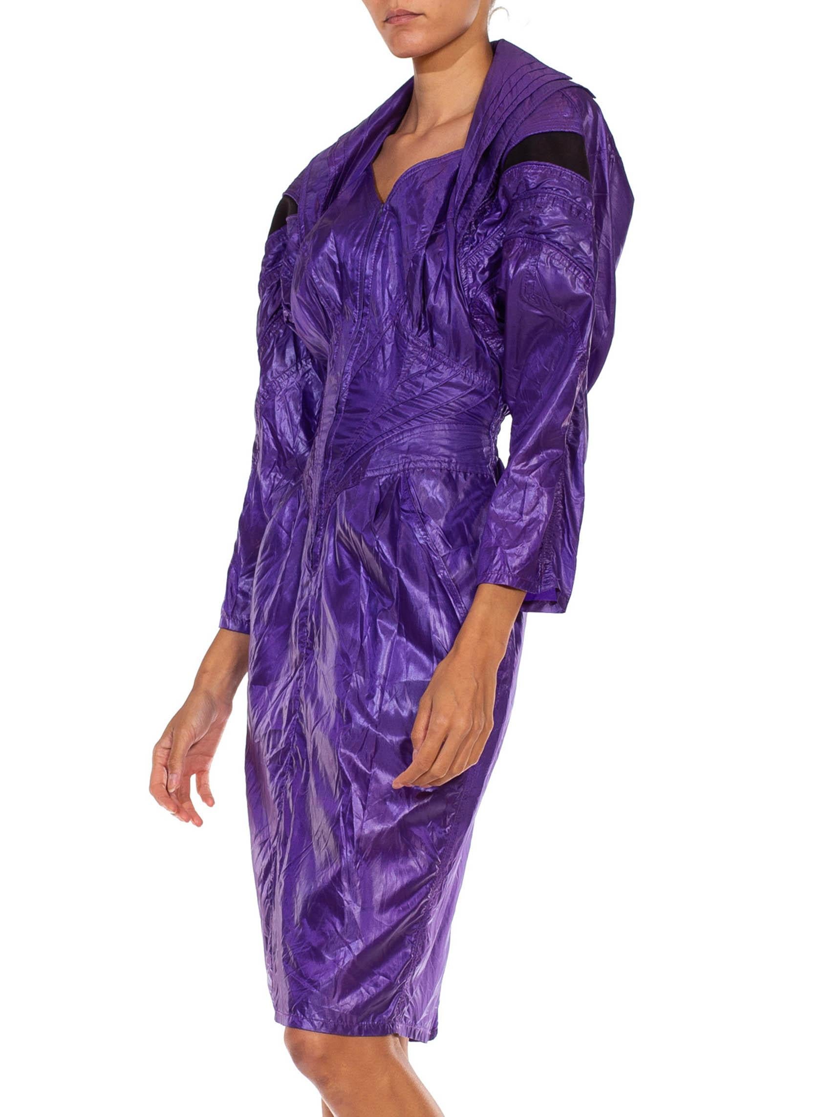 Women's 1980S Purple Nylon Parachute Dress