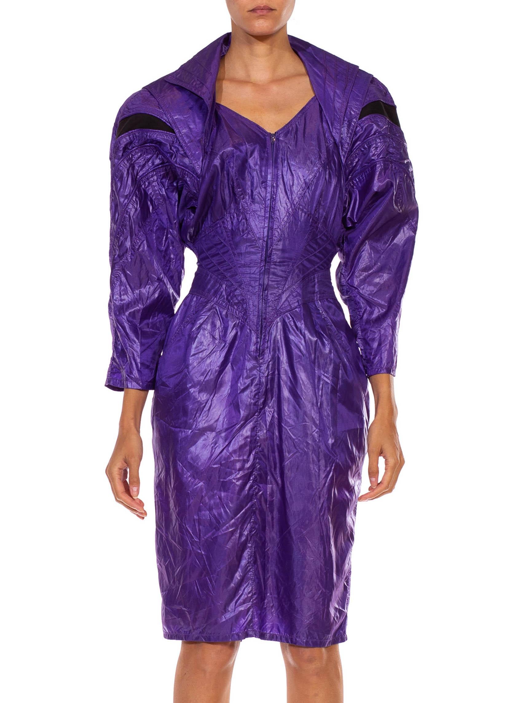 1980S Purple Nylon Parachute Dress 1