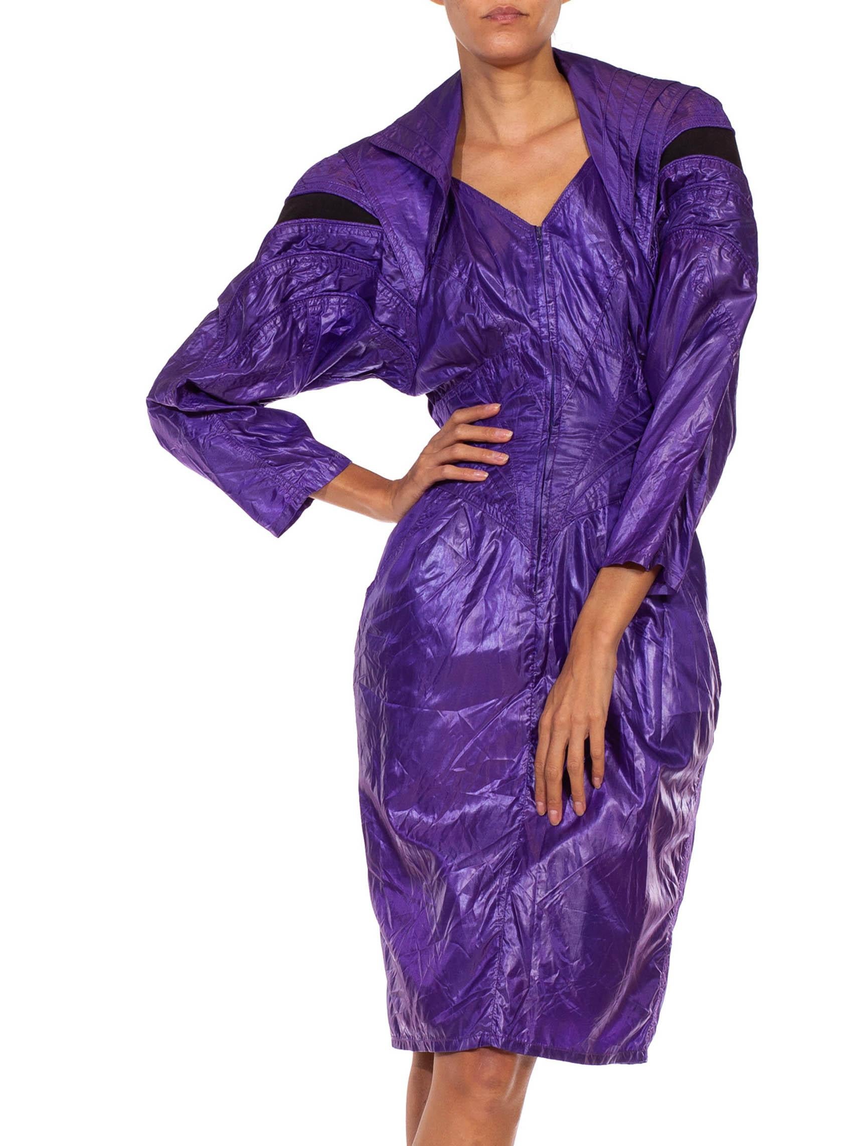 1980S Purple Nylon Parachute Dress 2