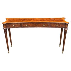 1980s Quality Walnut Inlaid Console Table by Brights of Nettlebed