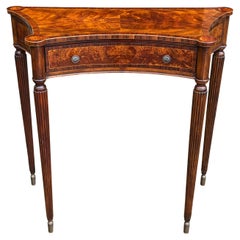 1980s Quality Walnut Inlaid Console Table by Brights of Nettlebed