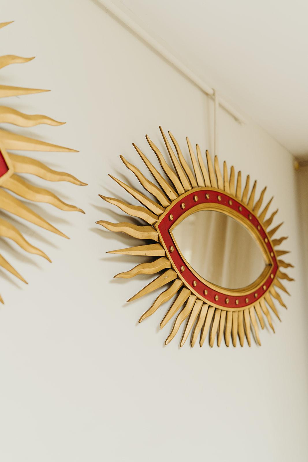 Hand-Painted 1980's quirky sunshine mirrors ...  For Sale