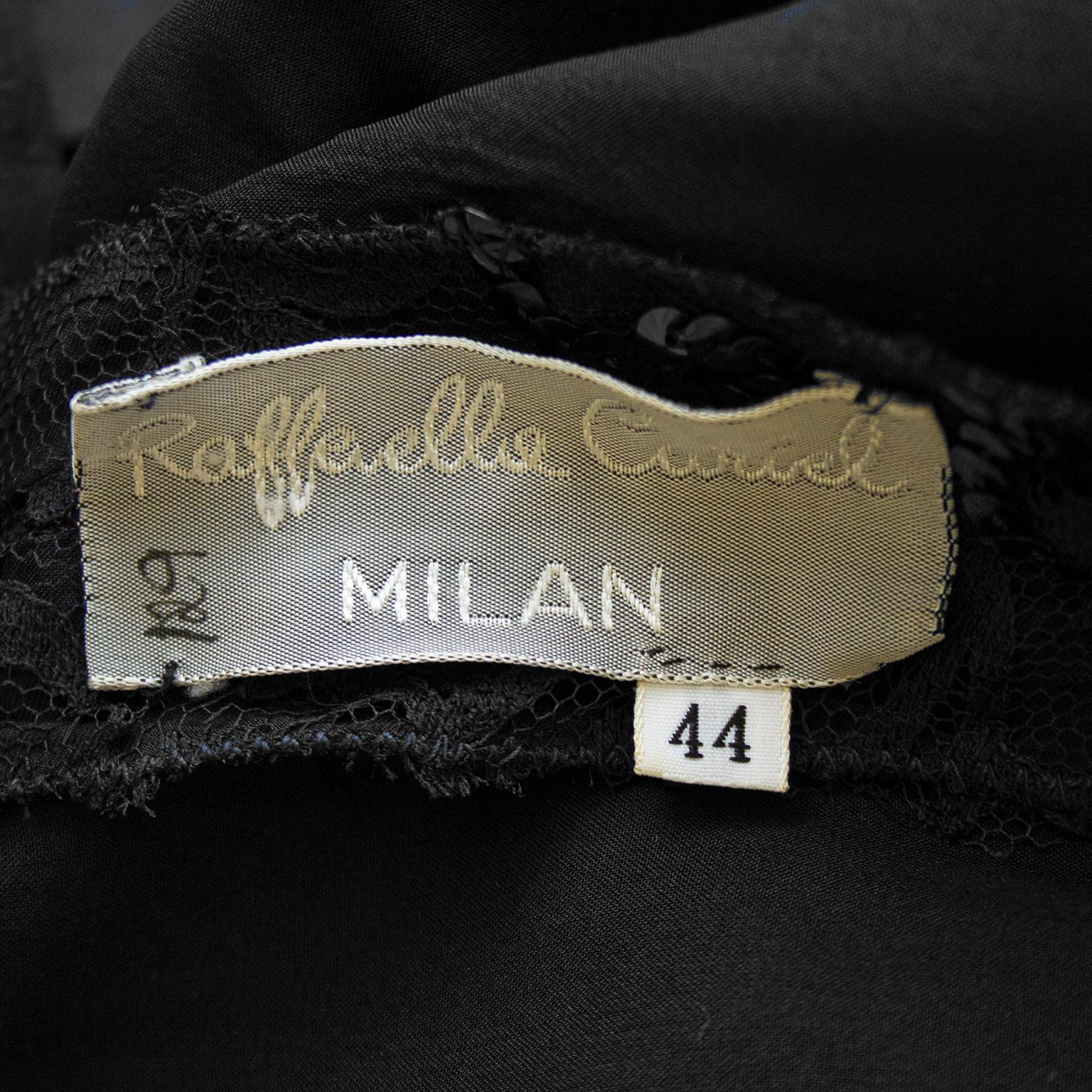 1980s Raffaella Curiel Black Lace and Sequin Gown For Sale 1