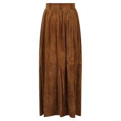 Vintage 1980s Ralph Lauren Mainline Brown Suede Maxi Skirt