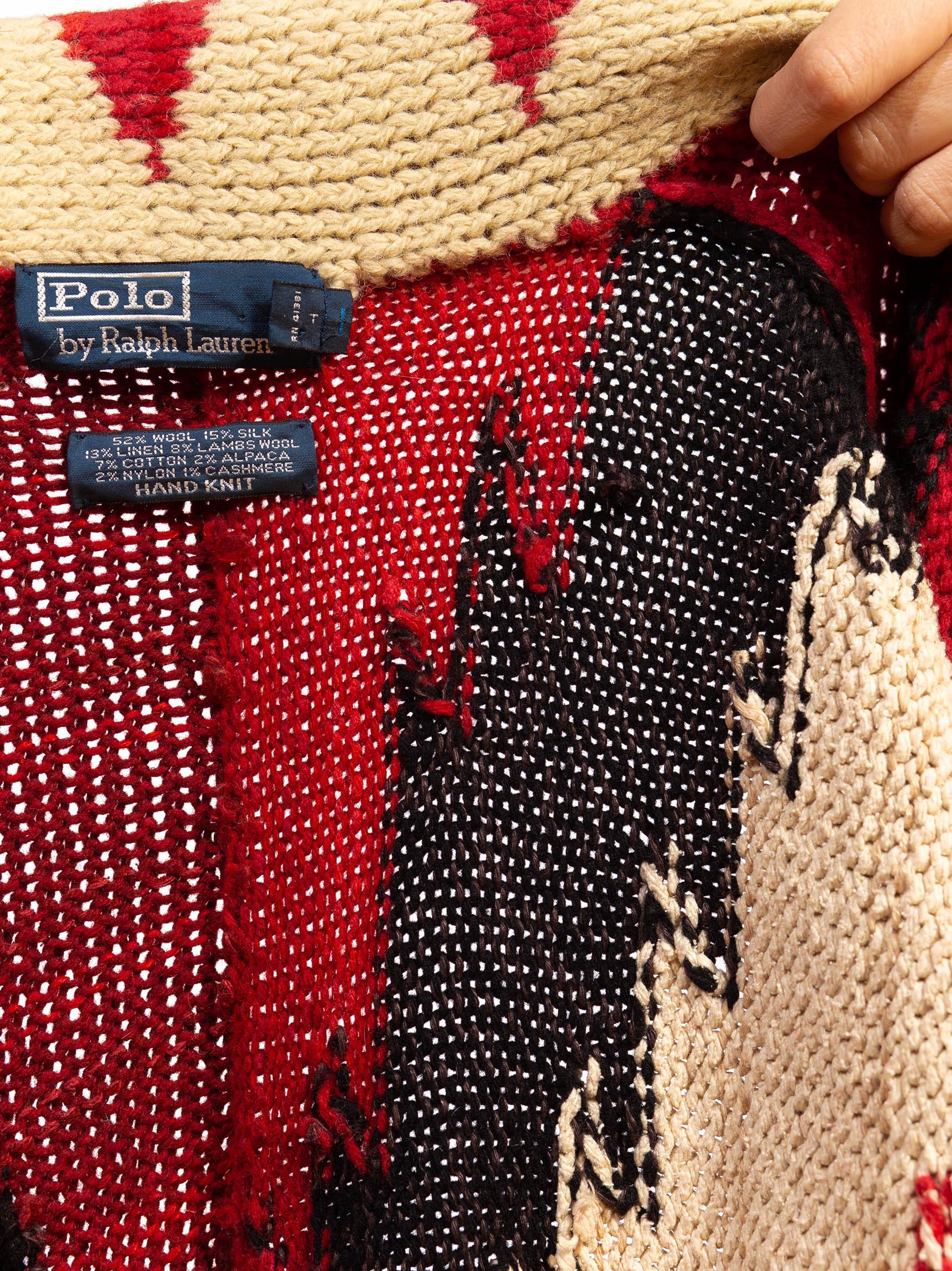 1980S RALPH LAUREN POLO Wool Blend Intarsia Hand-Knit Sweater 4