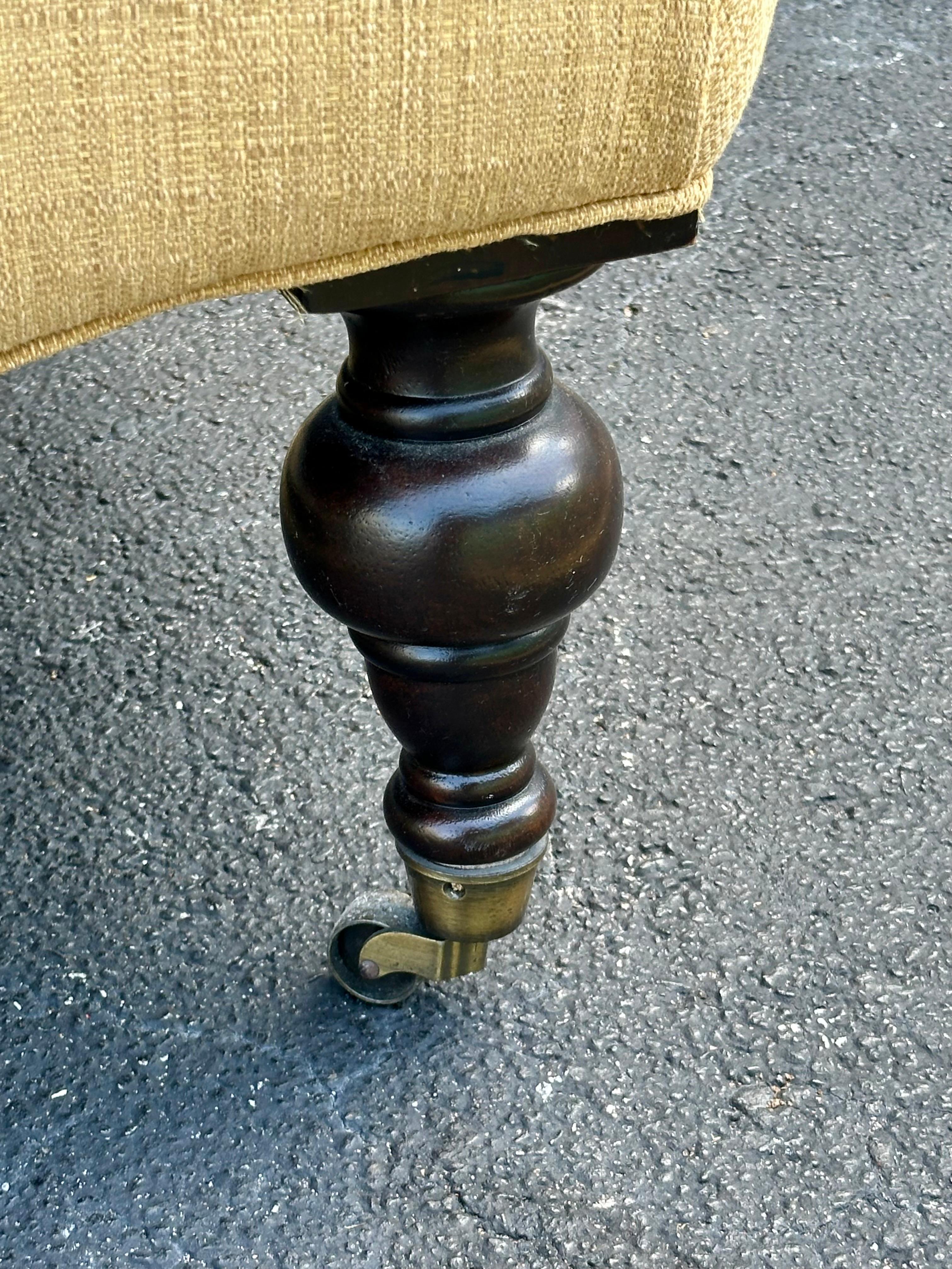 1980s Ralph Lauren English Style Beige Gold Library Castors Chairs, Set of 2 For Sale 7