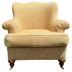 Chaise à roulettes de bibliothèque en tweed de style Ralph Lauren des années 1980