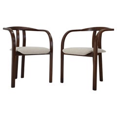 1980s Rare Dining/Side Chair by Ton in White Cream Bouclé Fabric