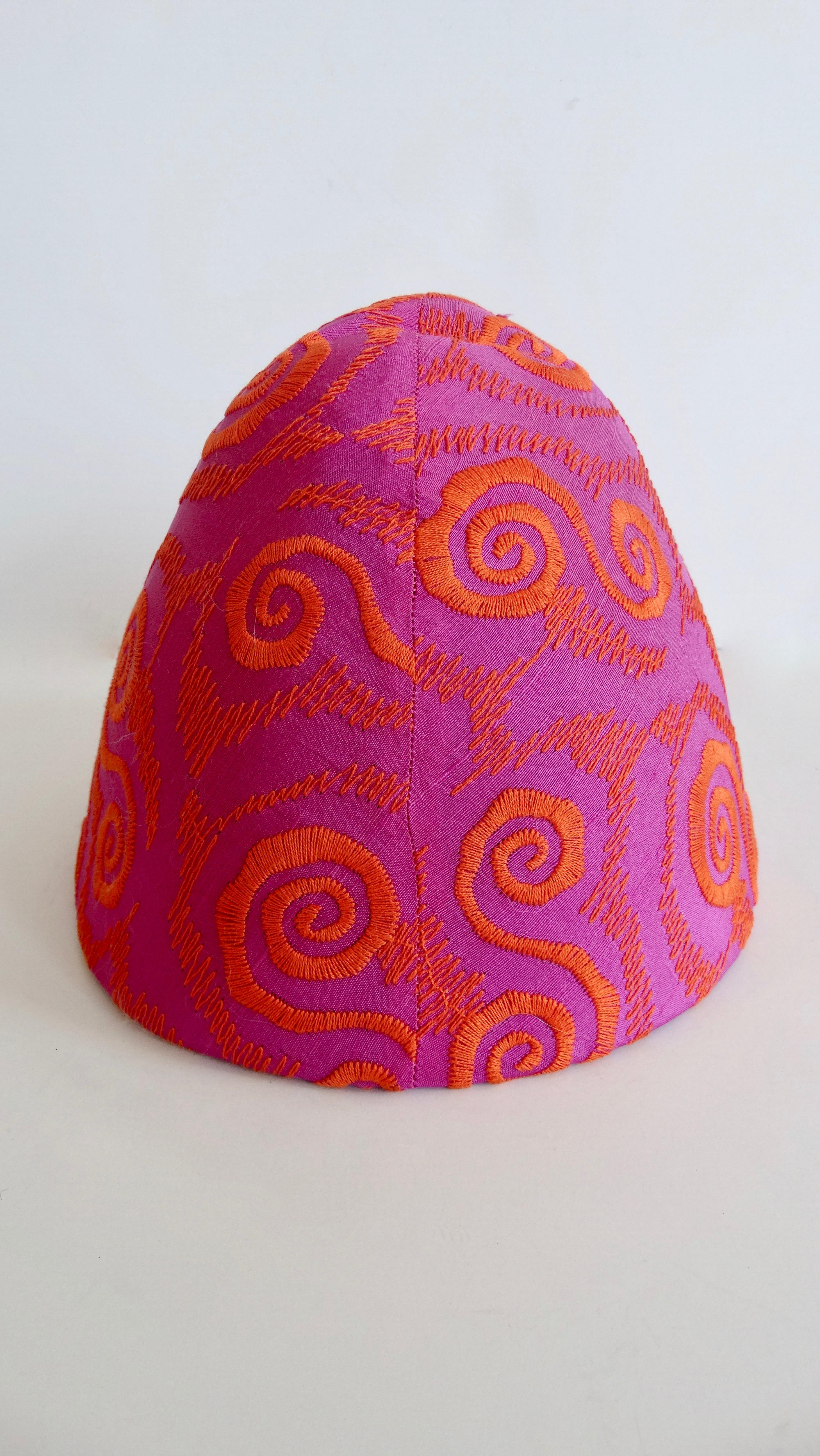 Women's or Men's Isabel Canovas 1980s Embroidered Fascinator Hat 