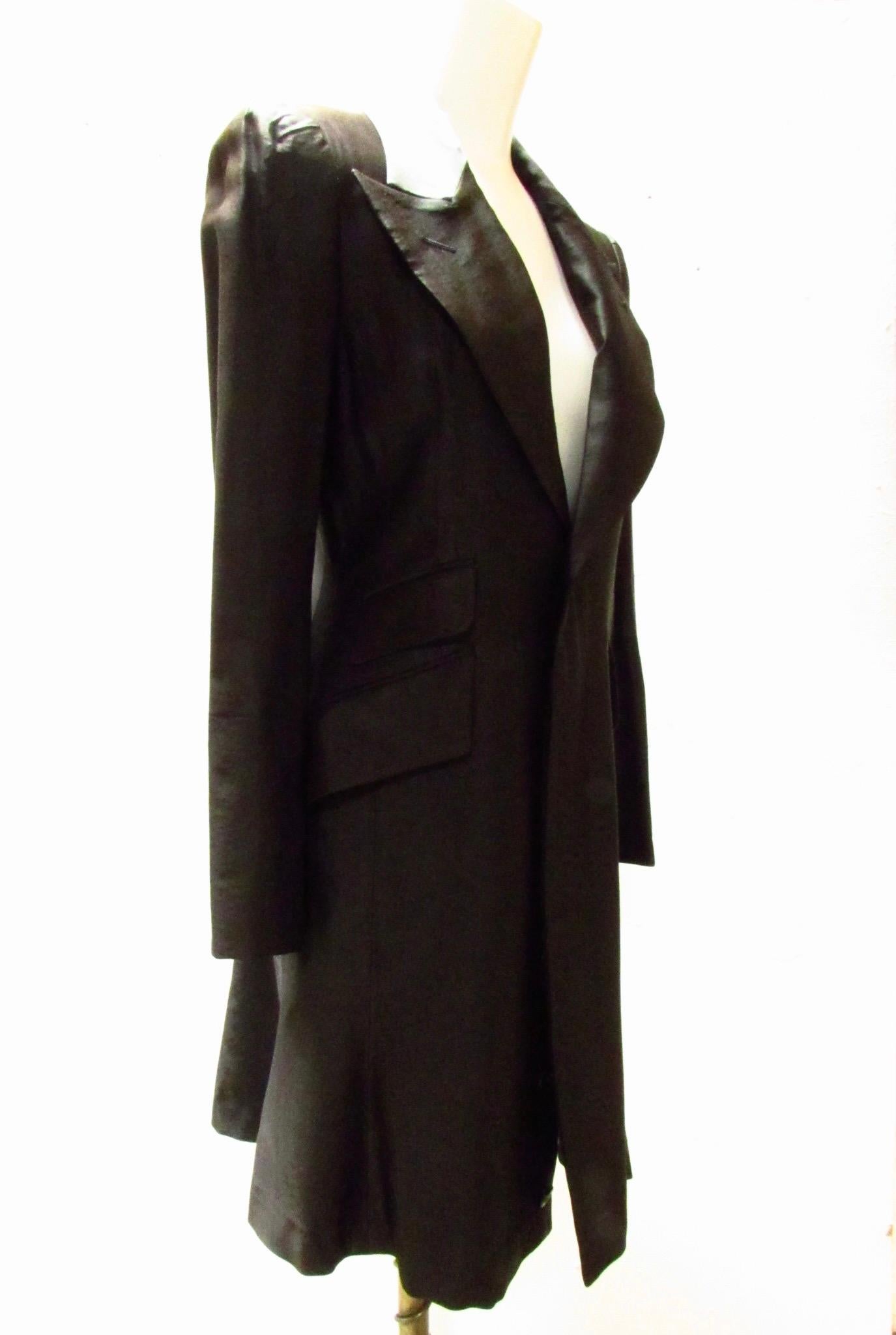 1980's Rare Matsuda Black Tuxedo Coat Dress In New Condition For Sale In Laguna Beach, CA