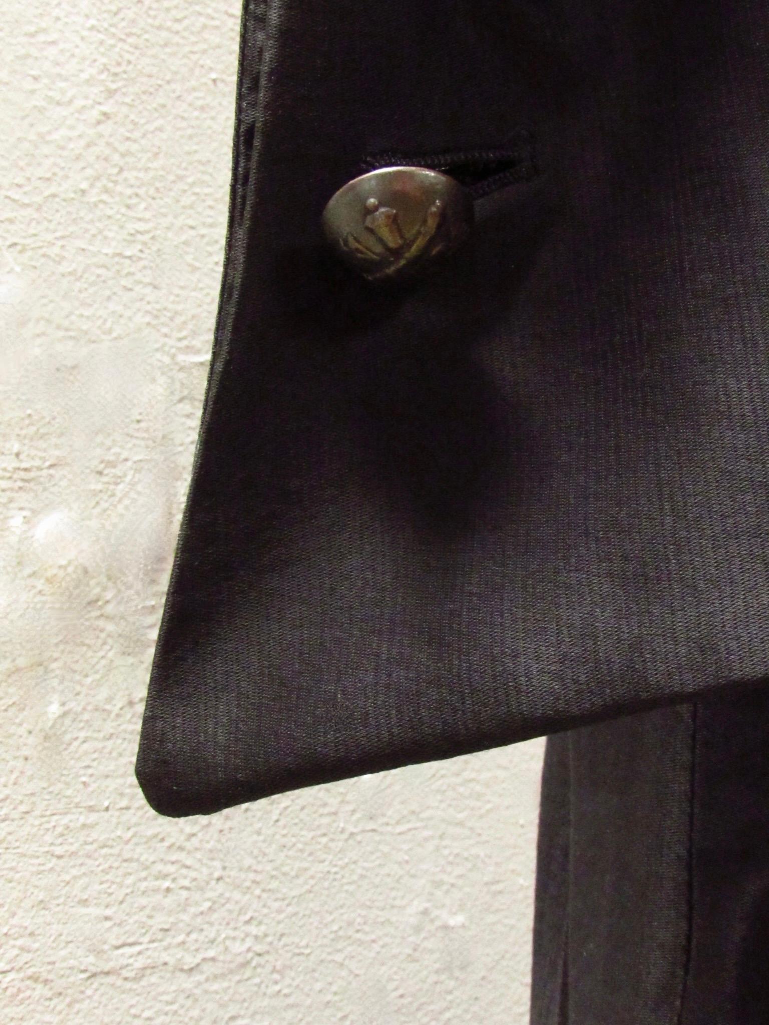 1980's Rare Matsuda Black Tuxedo Coat Dress For Sale 1