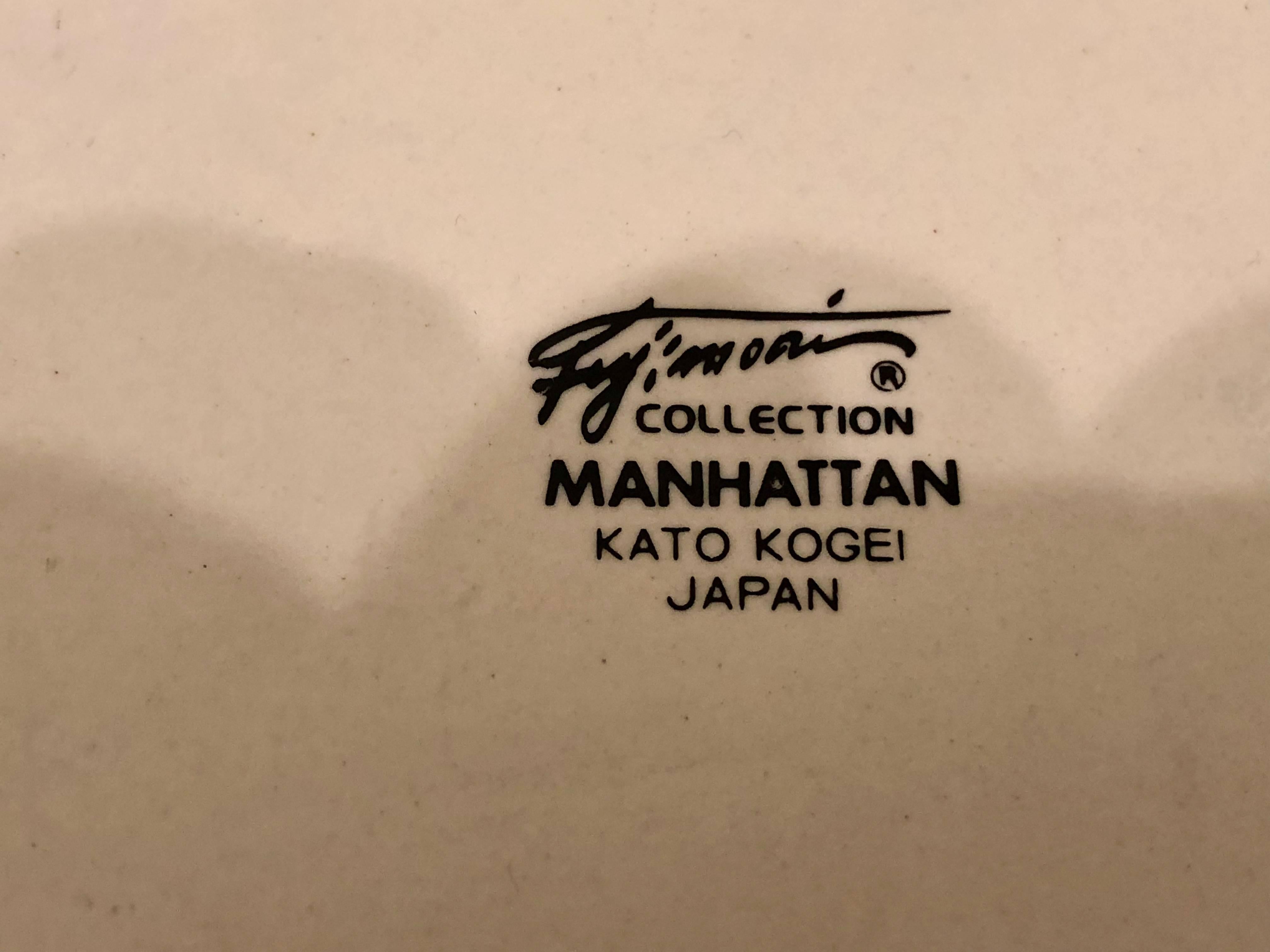 Japanese 1980s Rare Memphis Ceramic Pitcher & Mugs by Kato Kogei for Fujimori