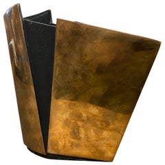 1980s Rare Modernist Gilt Bronze Italian Vase