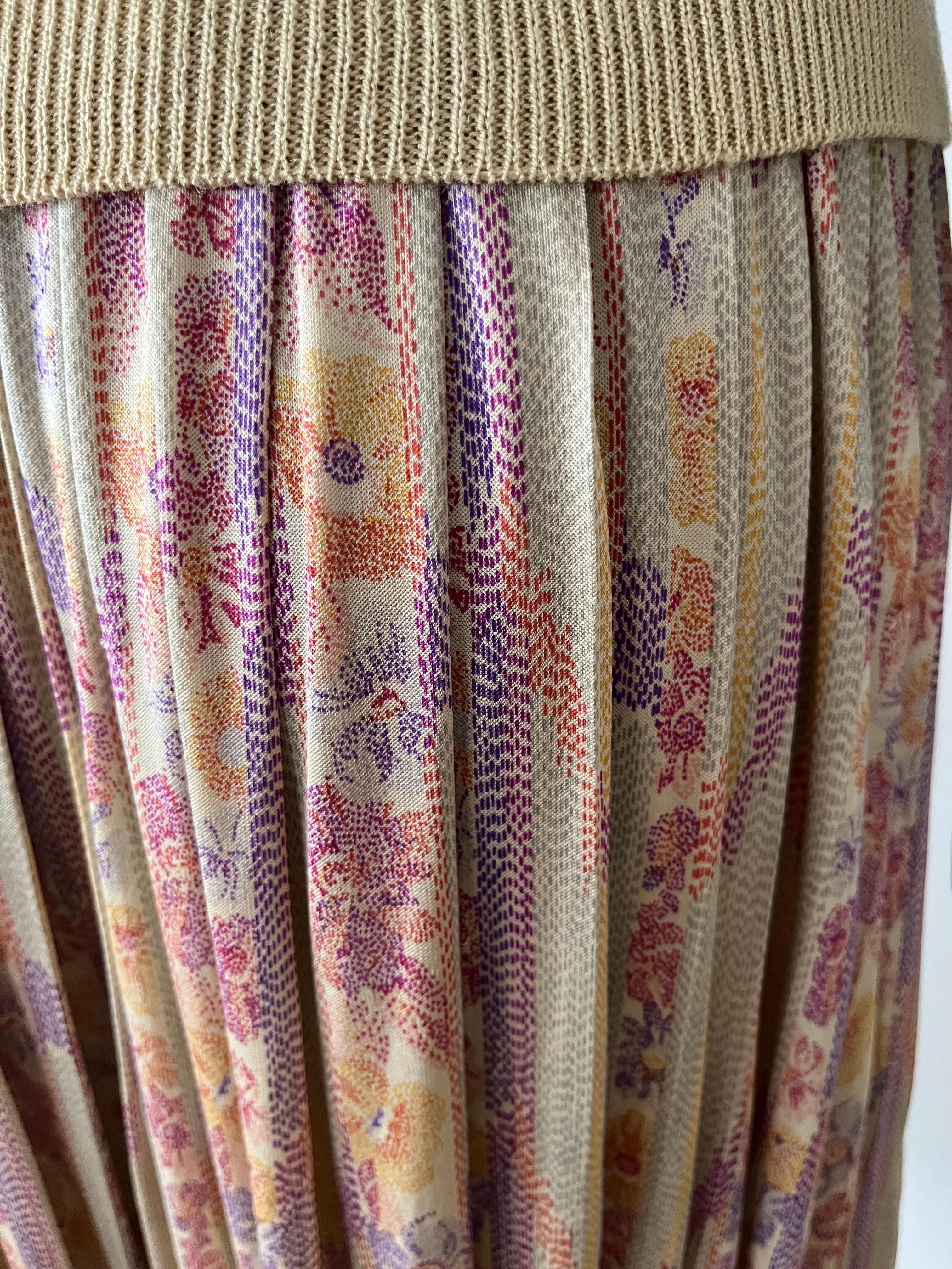 1980 Rare Vintage MISSONI FLORAL SILK skirt. Le haut est vendu ! en vente 4