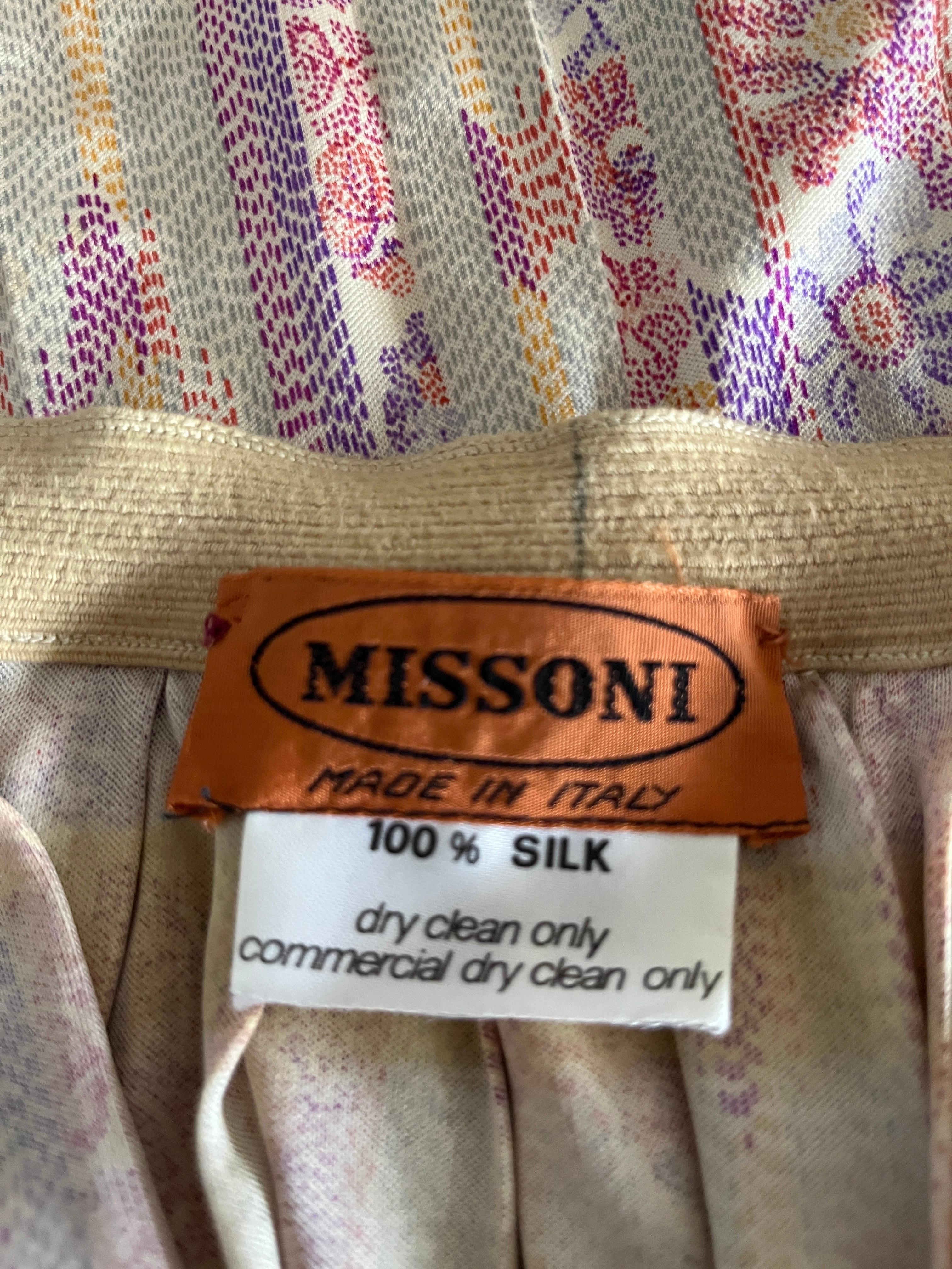1980 Rare Vintage MISSONI FLORAL SILK skirt. Le haut est vendu ! en vente 5