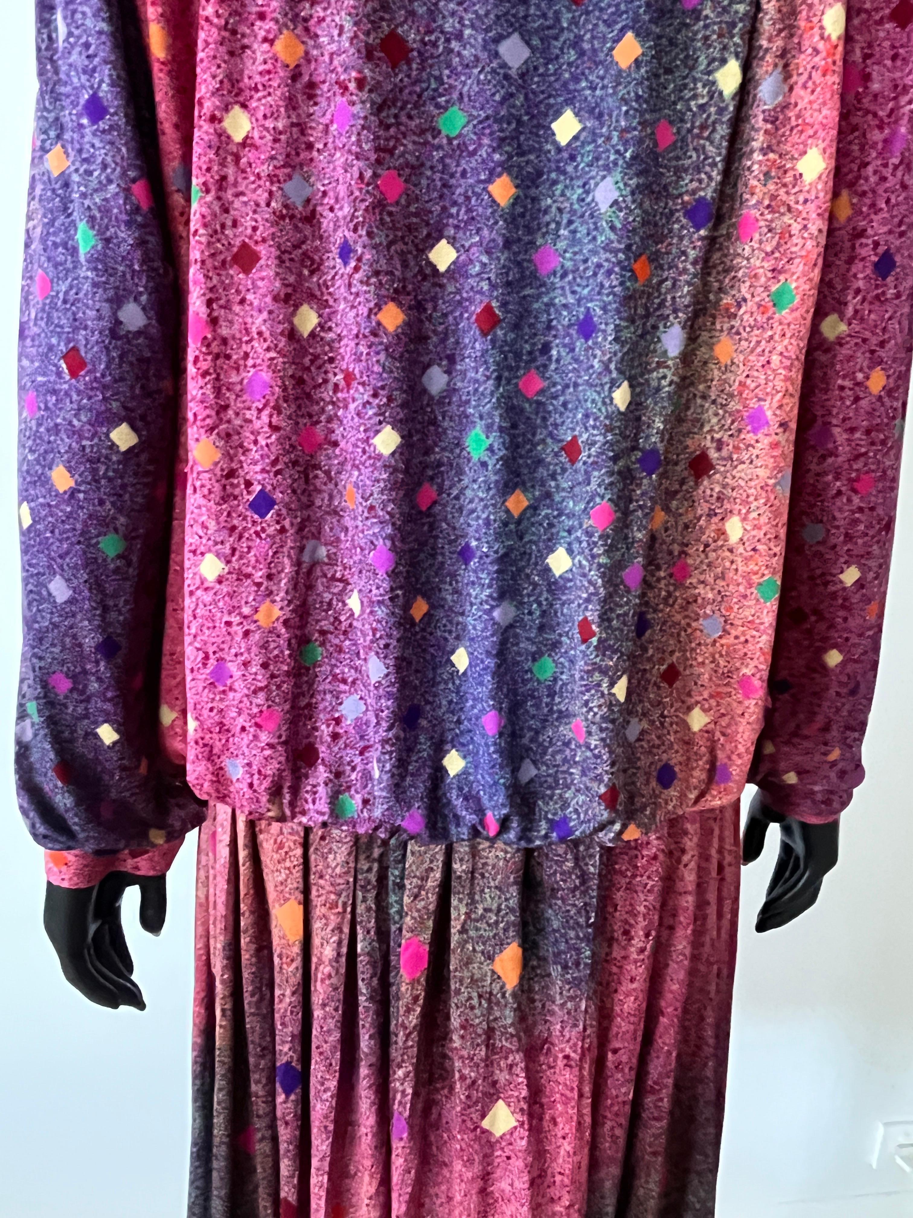 Black 1980s Vintage MISSONI Harlequin silk skirt / vest / Top - 3 piece set For Sale