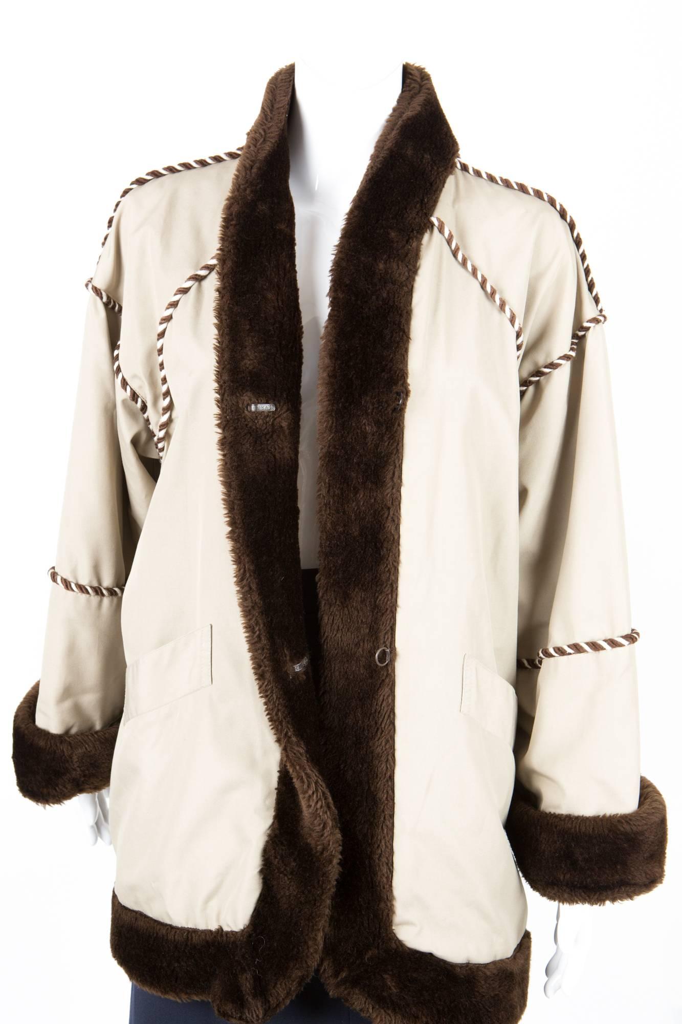 Beige 1980s Rare YSL Yves Saint Laurent Camel Pelisse Coat For Sale
