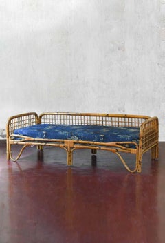 1980s Rattan daybed