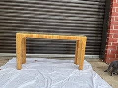 1980s Rattan Waterfall Style Console Table