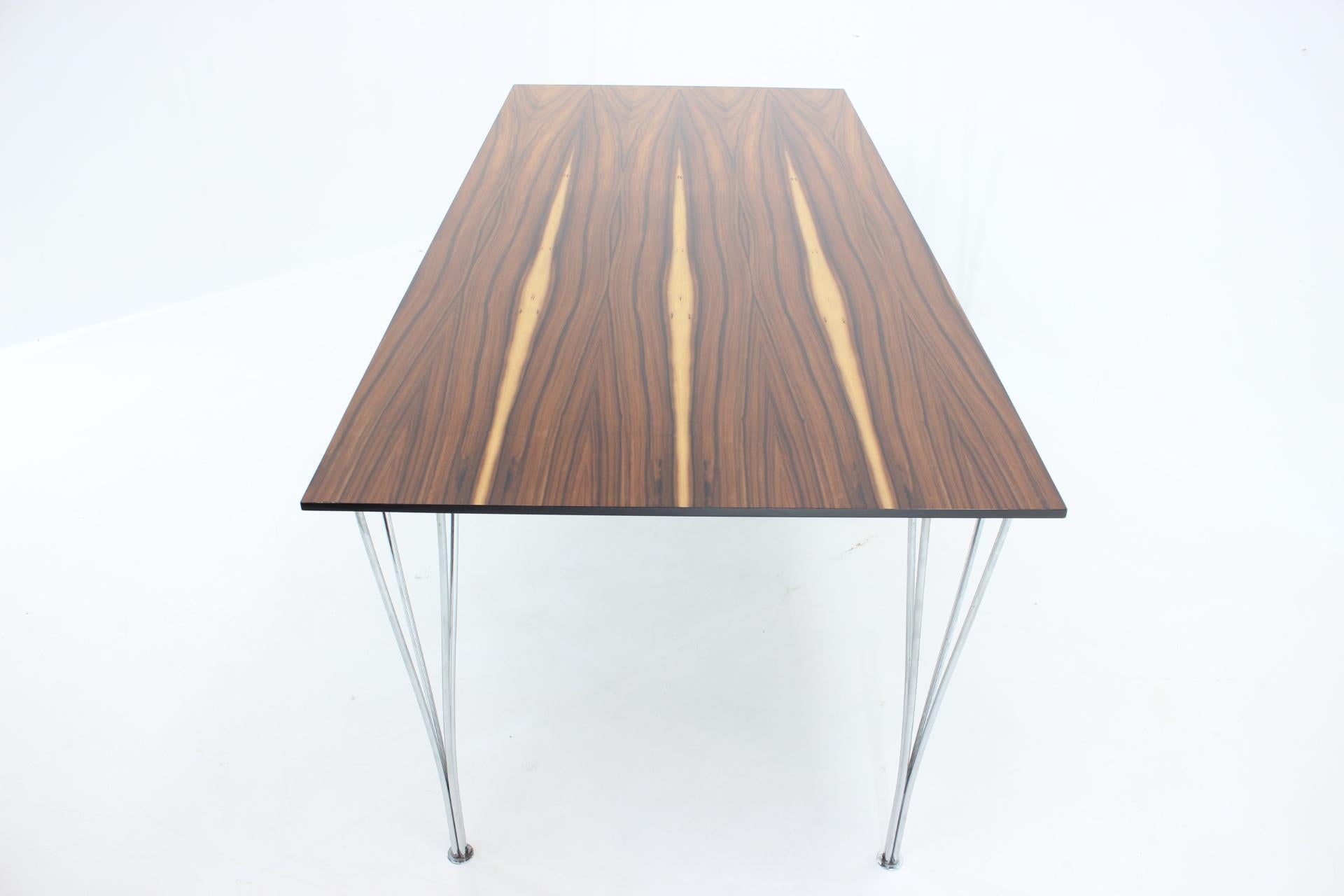 1980s Rectangular Dining table by P.Hein, B.Mathsson and A.Jacobsen for F.Hansen For Sale 2