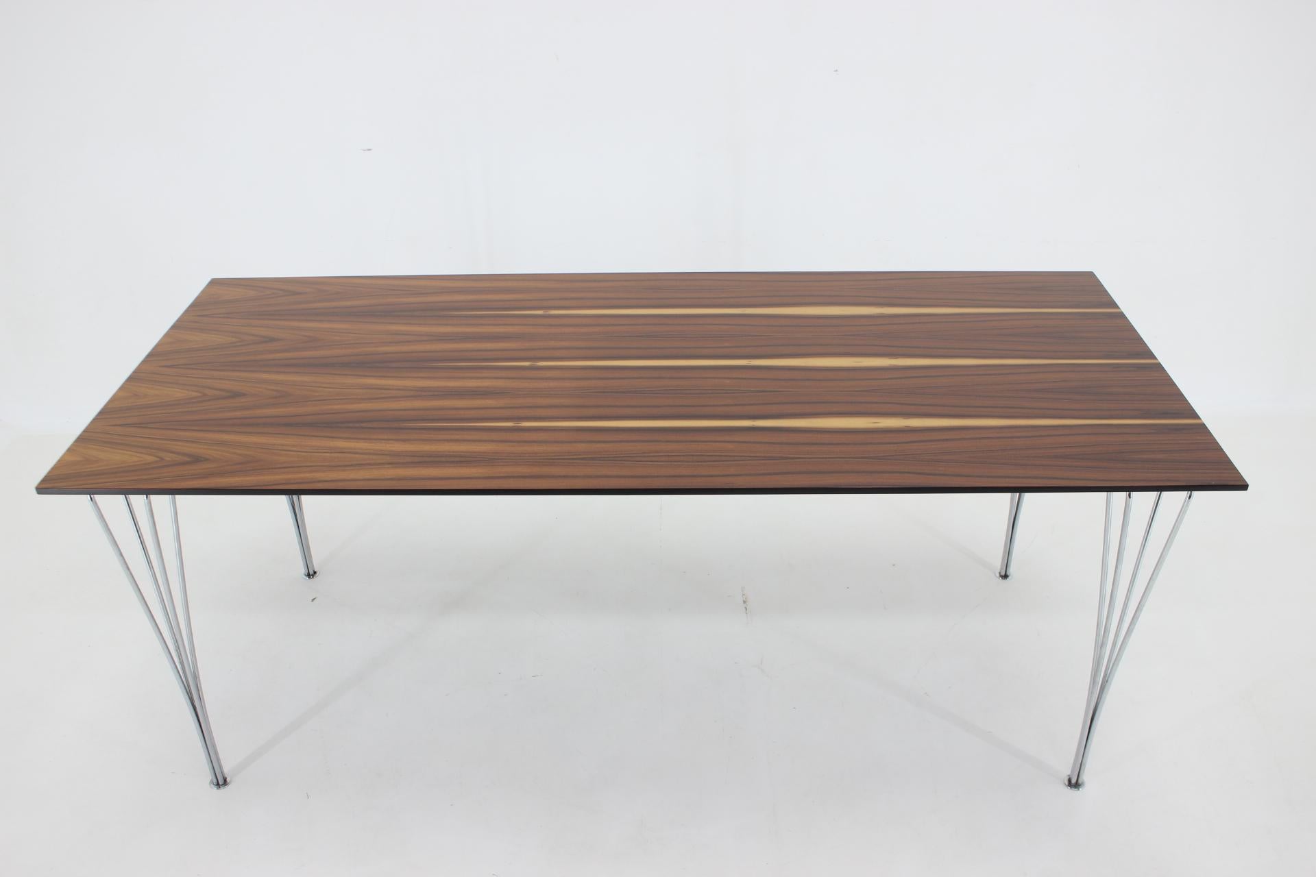 Mid-Century Modern Table de salle à manger rectangulaire des années 1980 par P.Hein, B. Mathsson et A.Jacobsen pour F.Hansen en vente