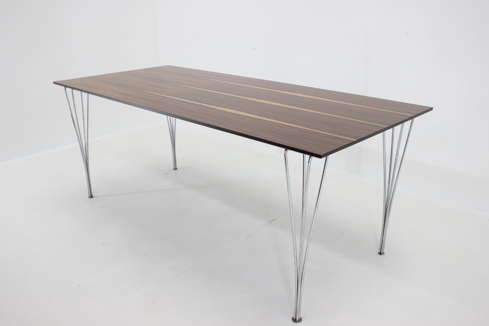 Placage Table de salle à manger rectangulaire des années 1980 par P.Hein, B. Mathsson et A.Jacobsen pour F.Hansen en vente