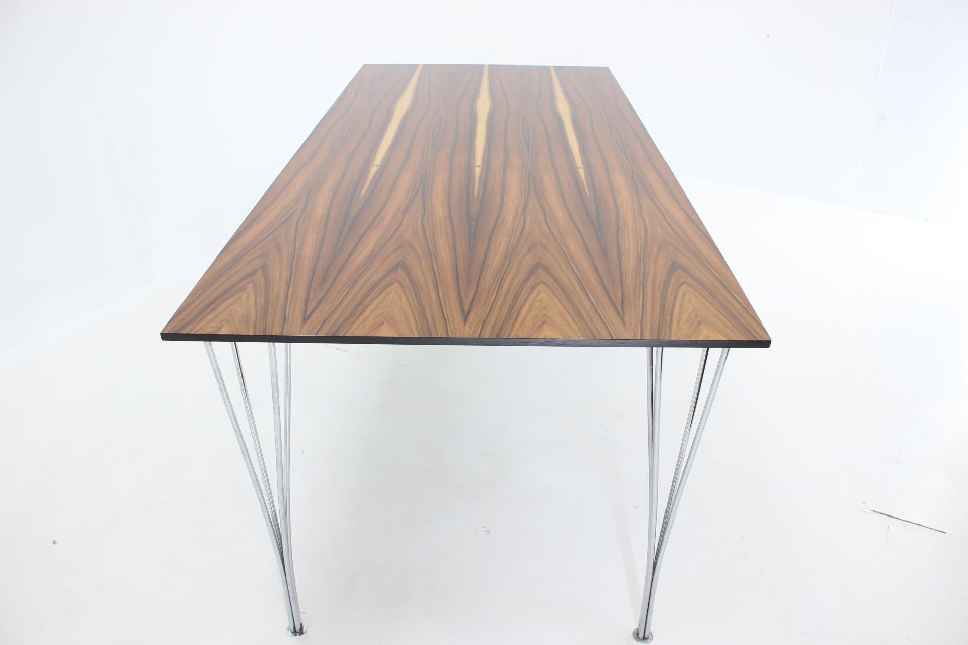 1980s Rectangular Dining table by P.Hein, B.Mathsson and A.Jacobsen for F.Hansen For Sale 1