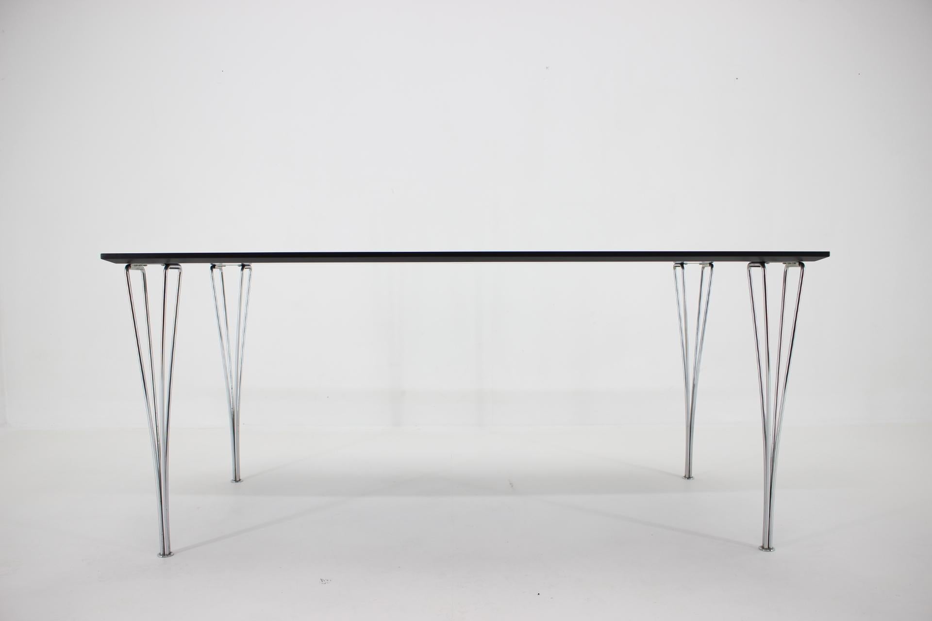 Industrial 1980s Rectangular Dining Table by Piet Hein, Bruno Mathsson and Arne Jacobsen For Sale