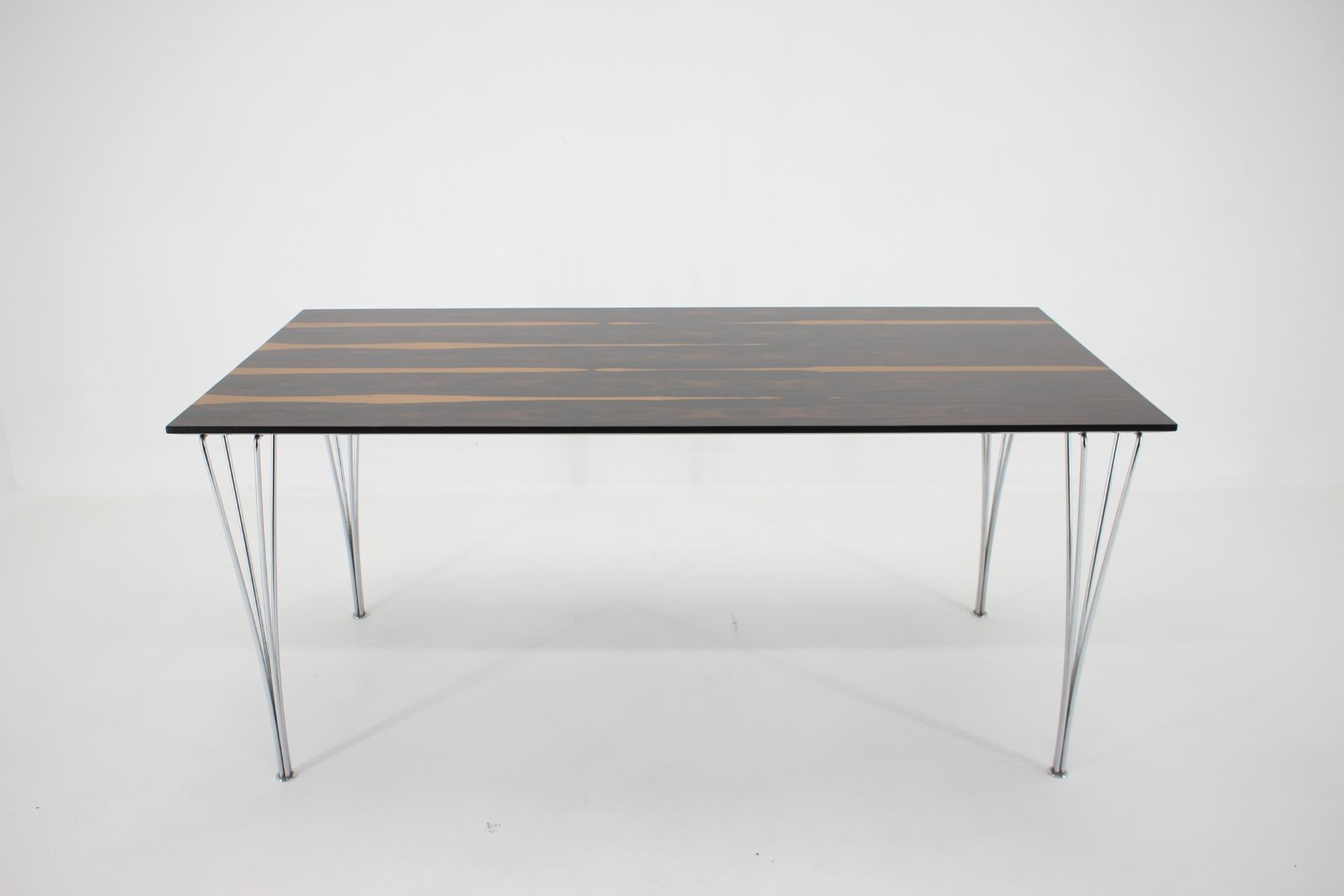 Placage Table de salle à manger rectangulaire des années 1980 par Piet Hein, Bruno Mathsson et Arne Jacobsen en vente